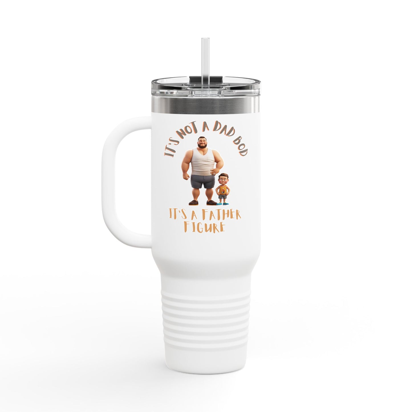 40oz Insulated Stainless Steel Travel Mug – Spill-Proof, BPA-Free & Funny Dad Bod Gift