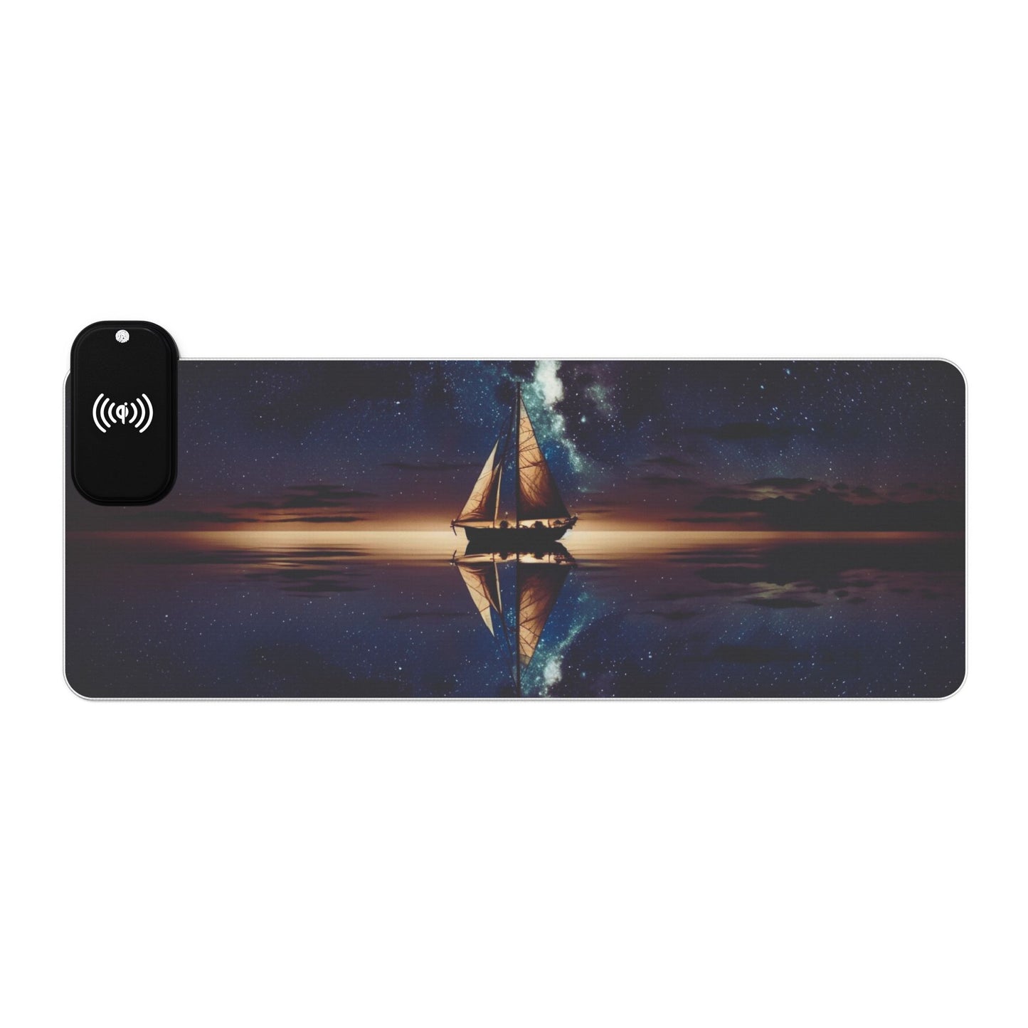 RGB Gaming Mouse Pad: Qi Wireless Charging, Starry Night Design