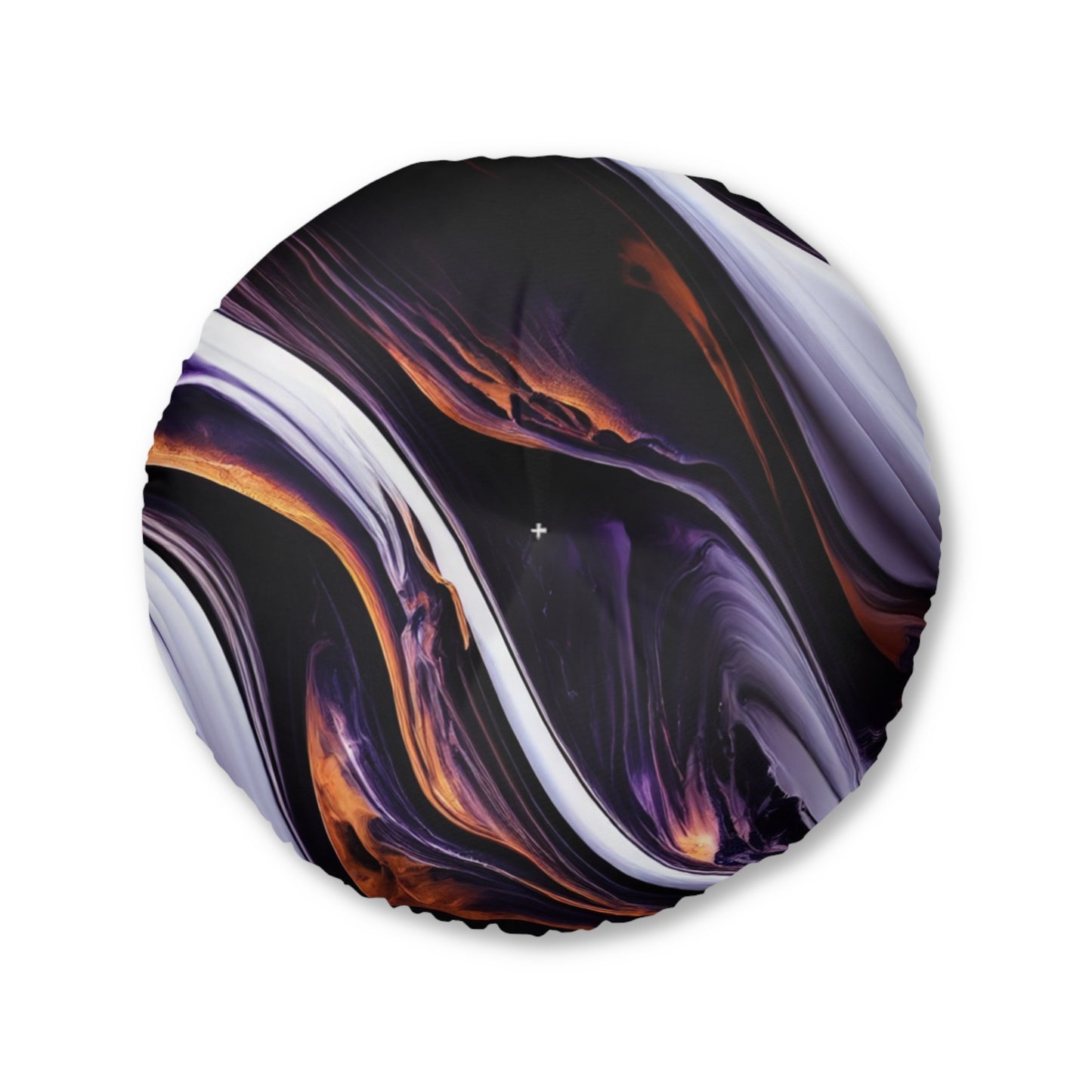 Round Tufted Floor Pillow – Galaxy Boho Pouf Cushion, Cosmic Swirl, Reversible, Two Sizes