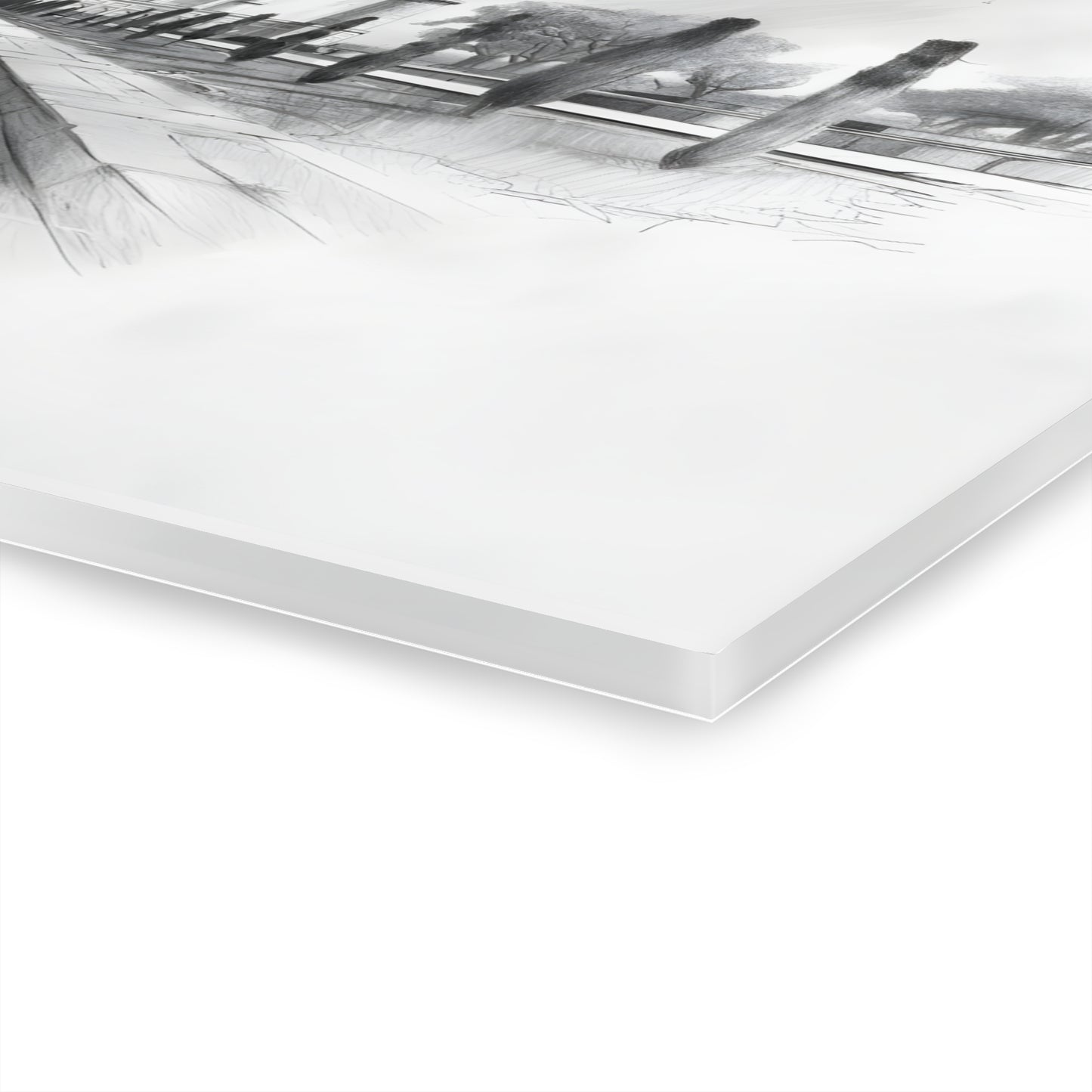 Taj Mahal Pencil Sketch Acrylic Print - Elegant Monochrome Home Decor