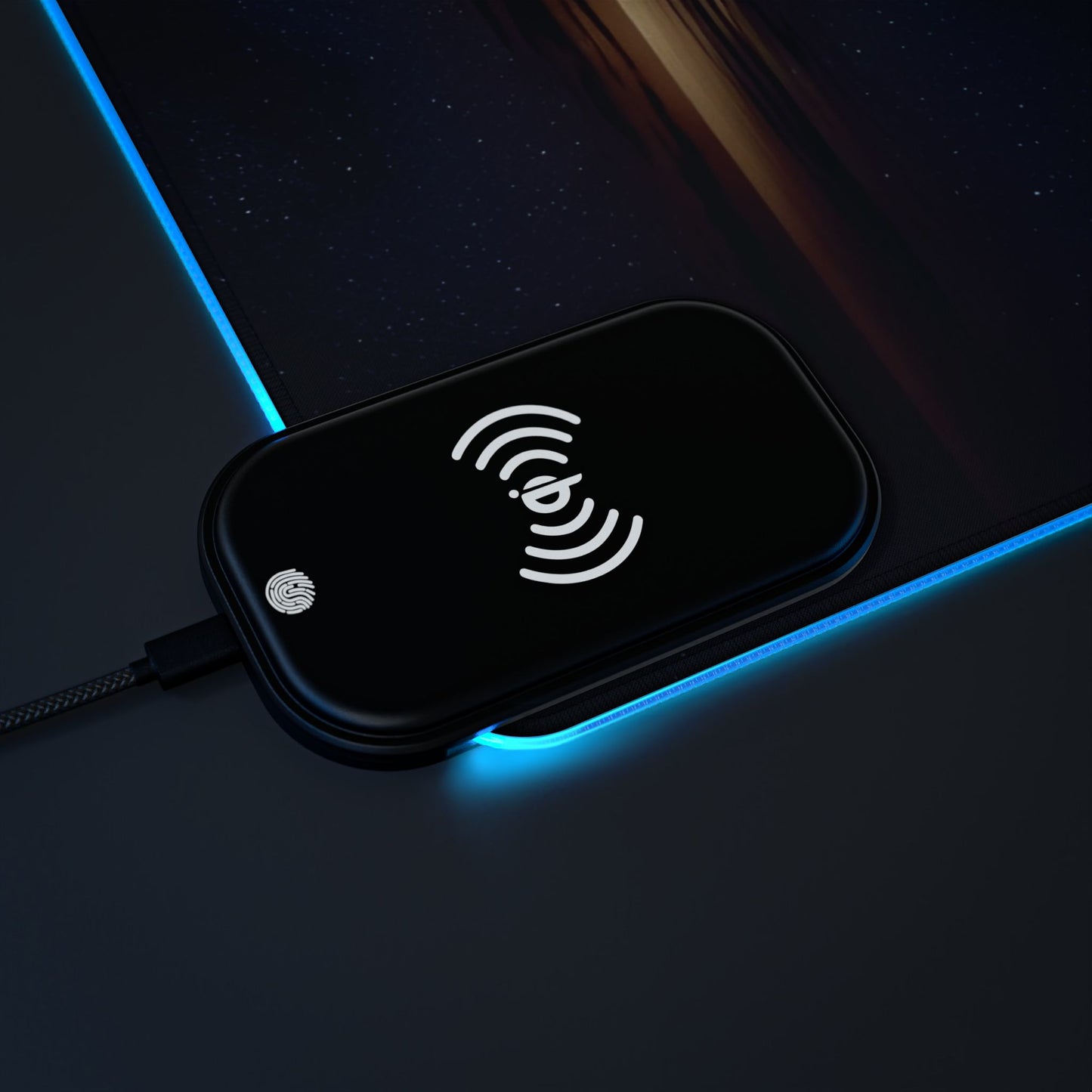 RGB Gaming Mouse Pad: Qi Wireless Charging, Starry Night Design