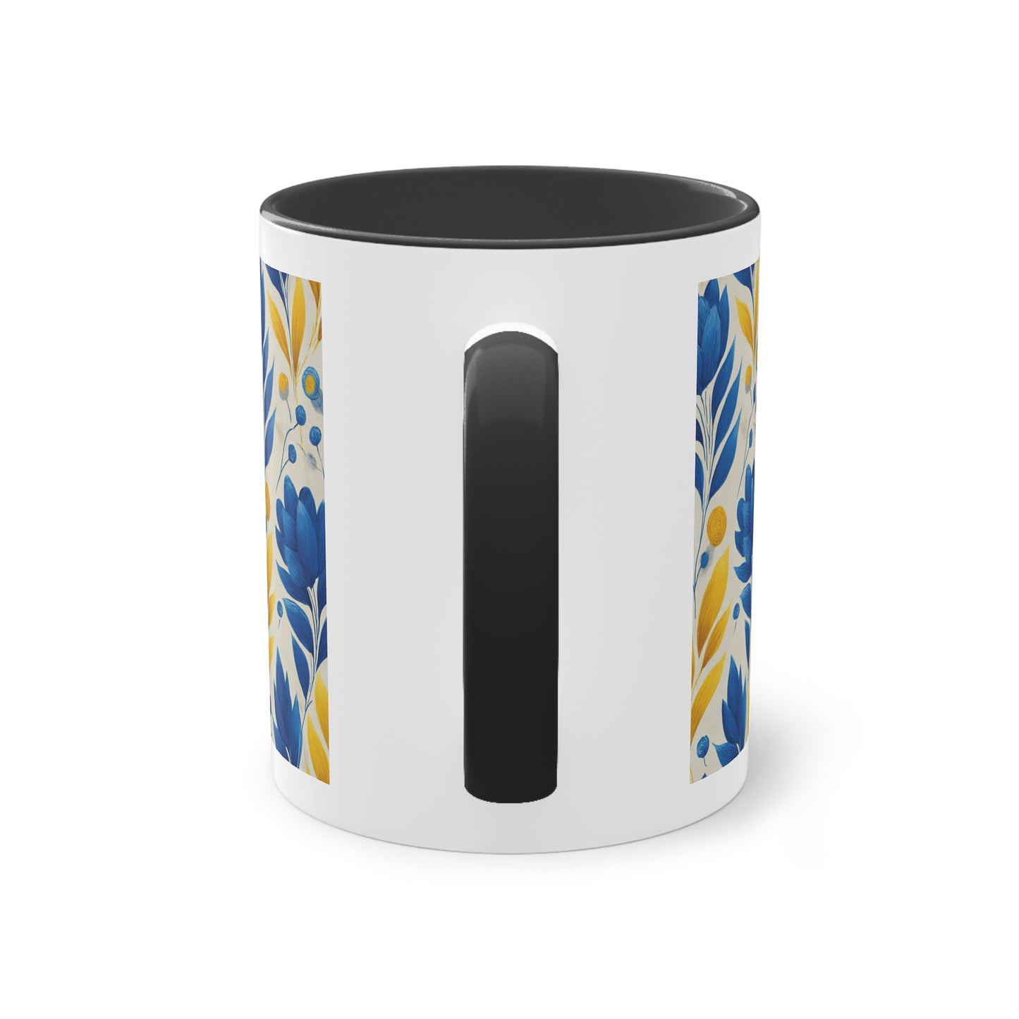 Floral Two-Tone Coffee Mug, Perfect for Home or Office, Gift for Coffee Lovers, Unique Kitchen Decor, Ideal for Birthdays, Mother's Day