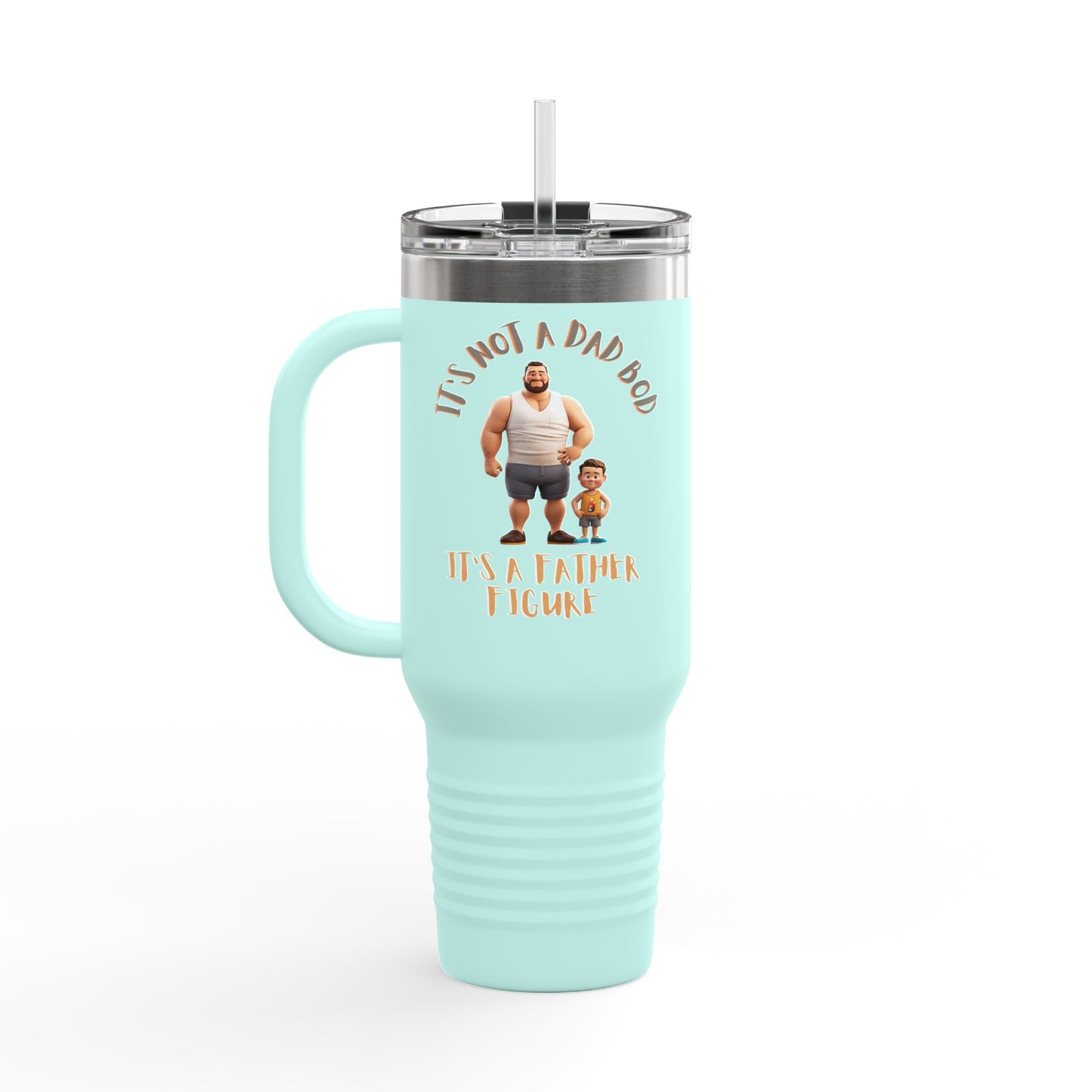 40oz Insulated Stainless Steel Travel Mug – Spill-Proof, BPA-Free & Funny Dad Bod Gift