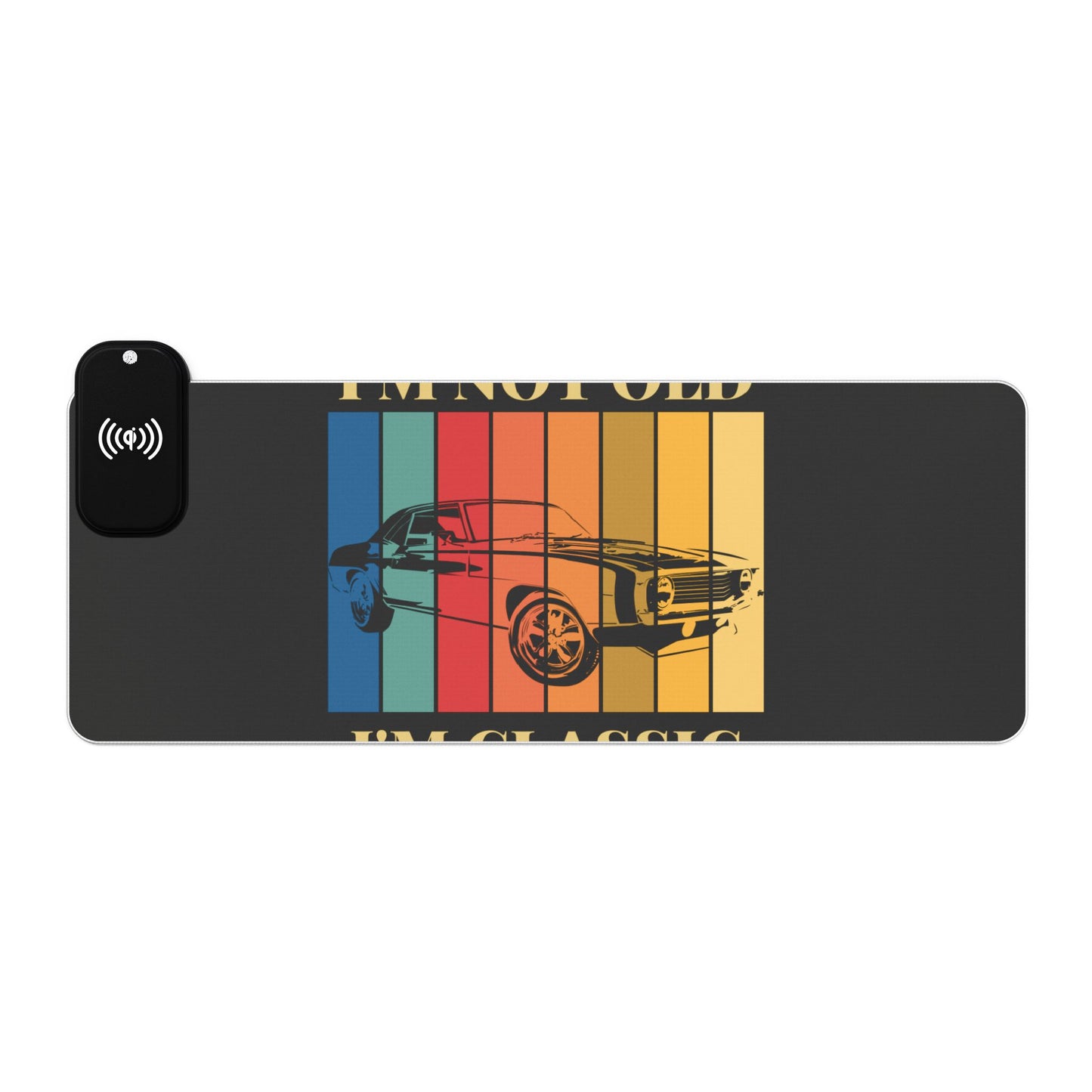 Vintage Car RGB Gaming Mouse Pad with Wireless Charging