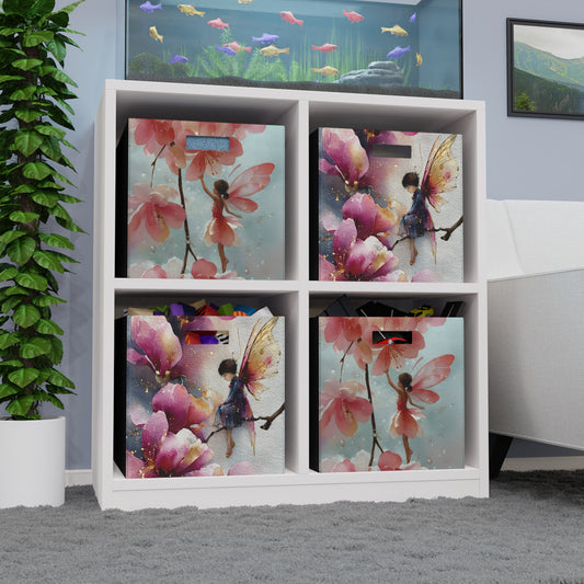 Whimsical Felt Storage Box, Fairy-Themed Organizing Bin, Floral Home Decor, Kids Room Storage, Gift for Mothers Day