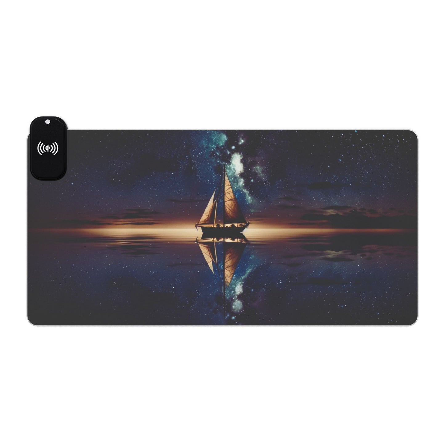 RGB Gaming Mouse Pad: Qi Wireless Charging, Starry Night Design