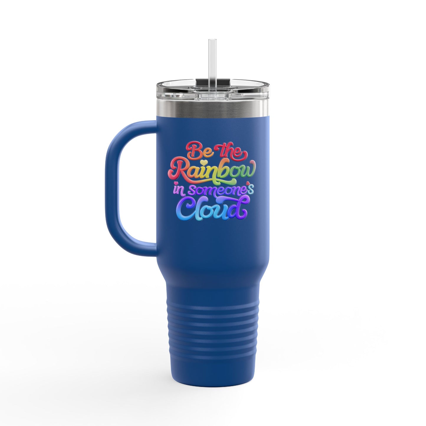 40oz Insulated Travel Mug – Stainless Steel, Spill-Proof, Motivational Rainbow Design