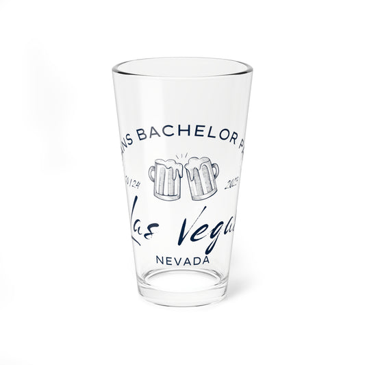 Personalized Bachelor Party Mixing Glass | Custom Groomsman Gift & Wedding Favor | 16oz Barware