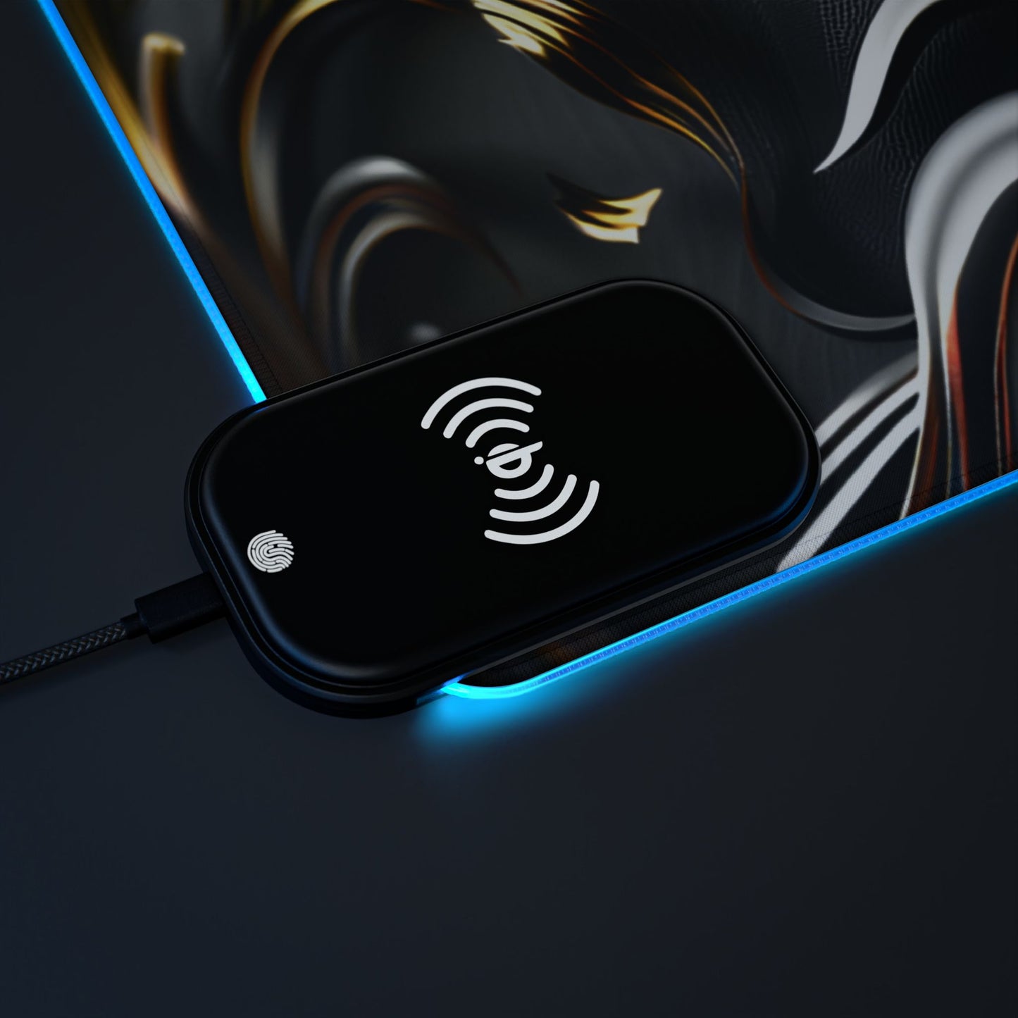 RGB Gaming Mouse Pad with Wireless Charging | Inspirational Serenity Quote XL Desk Mat