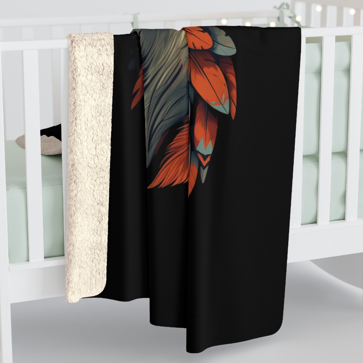 Red Fox Portrait Sherpa Blanket | Woodland Fox Fleece Throw