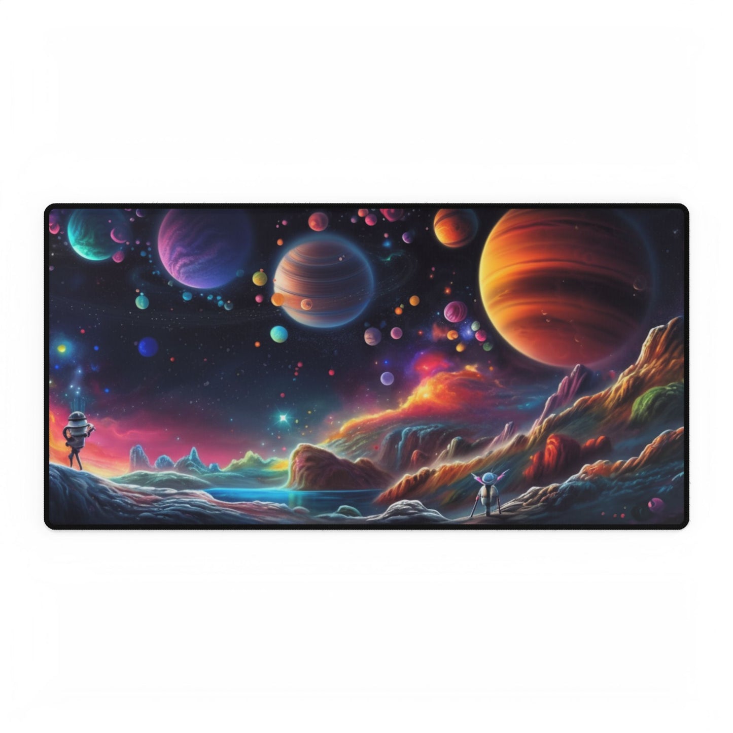 Space Themed Desk Mat | Large Galaxy Desk Pad for Gaming & Office | Cosmic Astronaut Mousepad