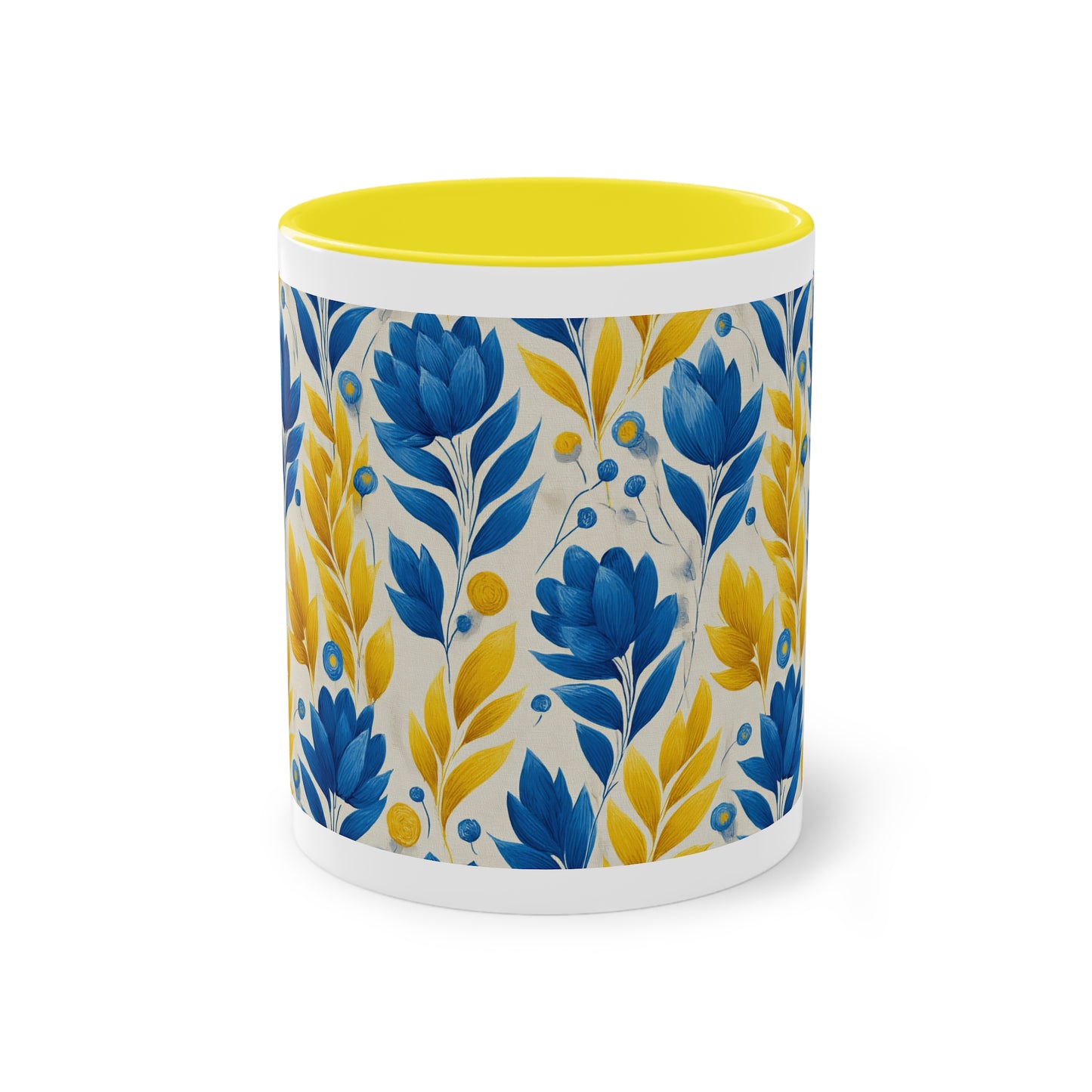 Floral Two-Tone Coffee Mug, Perfect for Home or Office, Gift for Coffee Lovers, Unique Kitchen Decor, Ideal for Birthdays, Mother's Day