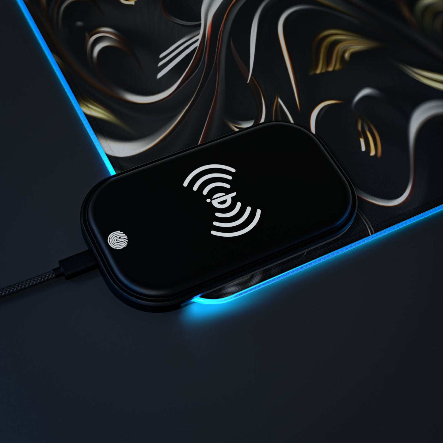 RGB Gaming Mouse Pad with Wireless Charging | Inspirational Serenity Quote XL Desk Mat