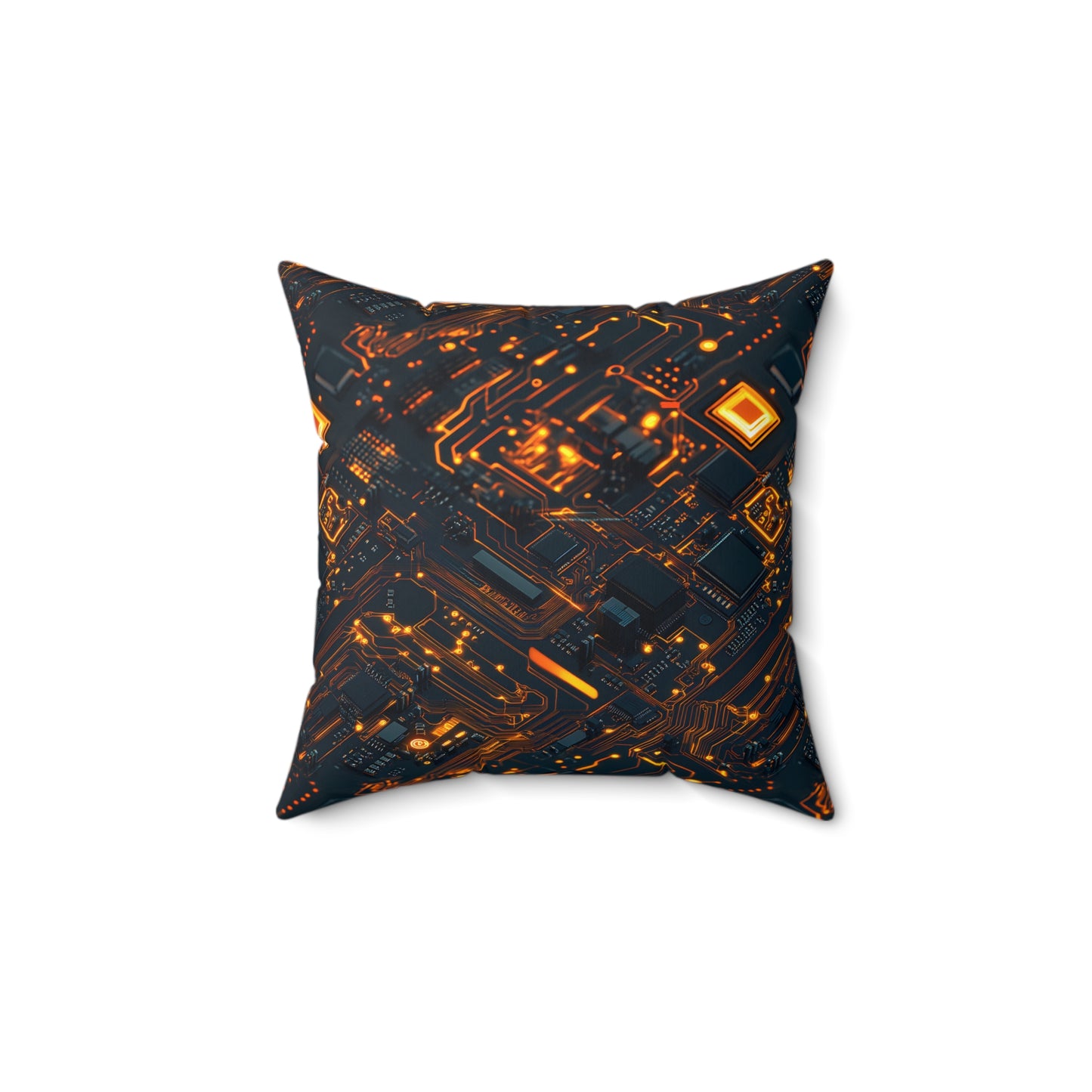 Circuit Board Throw Pillow | Modern Geometric Tech Decor | Contemporary Accent Cushion for Couch