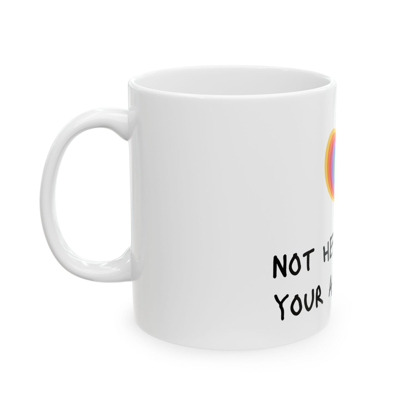 Rainbow Heart Pride Mug | LGBTQ Empowerment Coffee Cup | Inspirational Self Love Gift