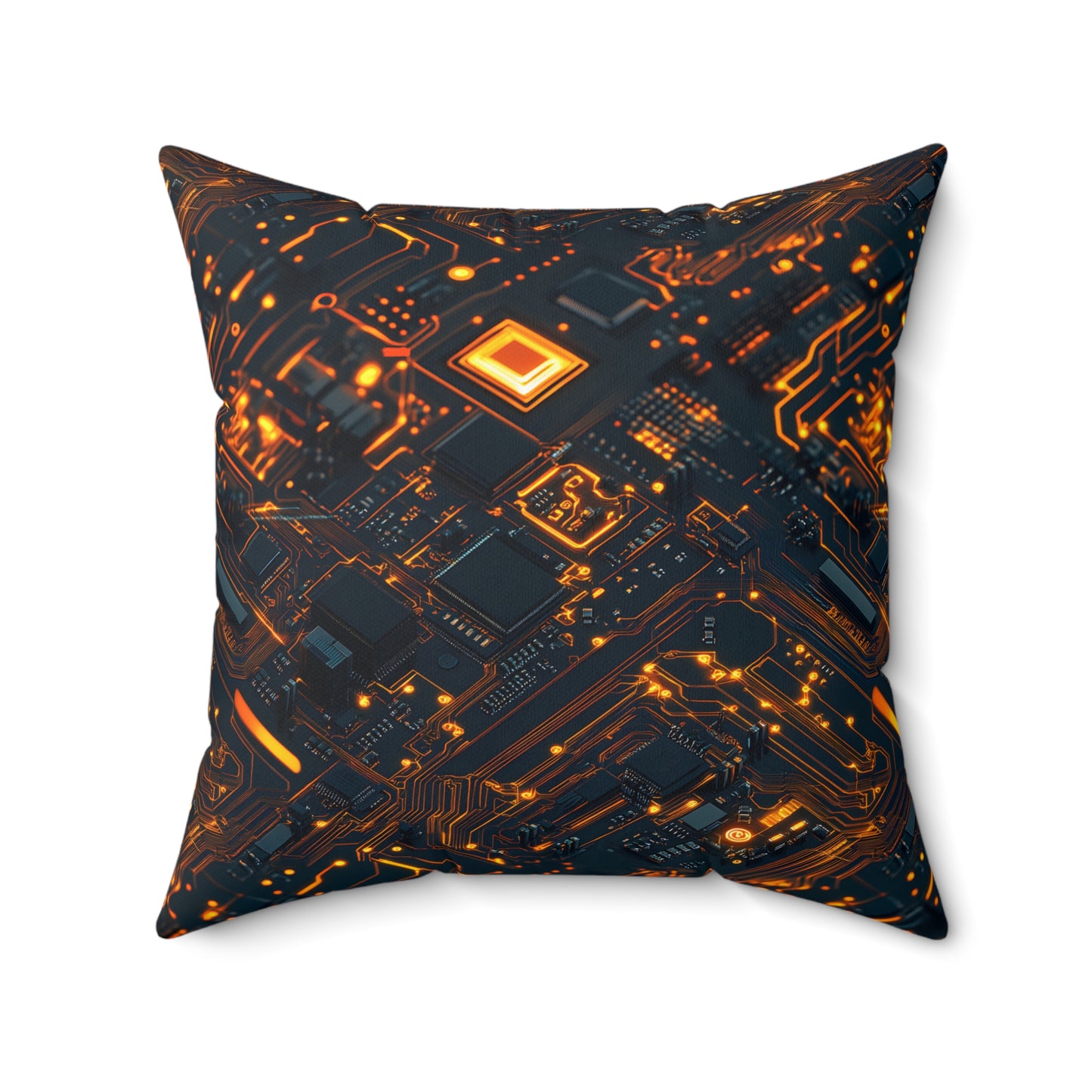 Circuit Board Throw Pillow | Modern Geometric Tech Decor | Contemporary Accent Cushion for Couch
