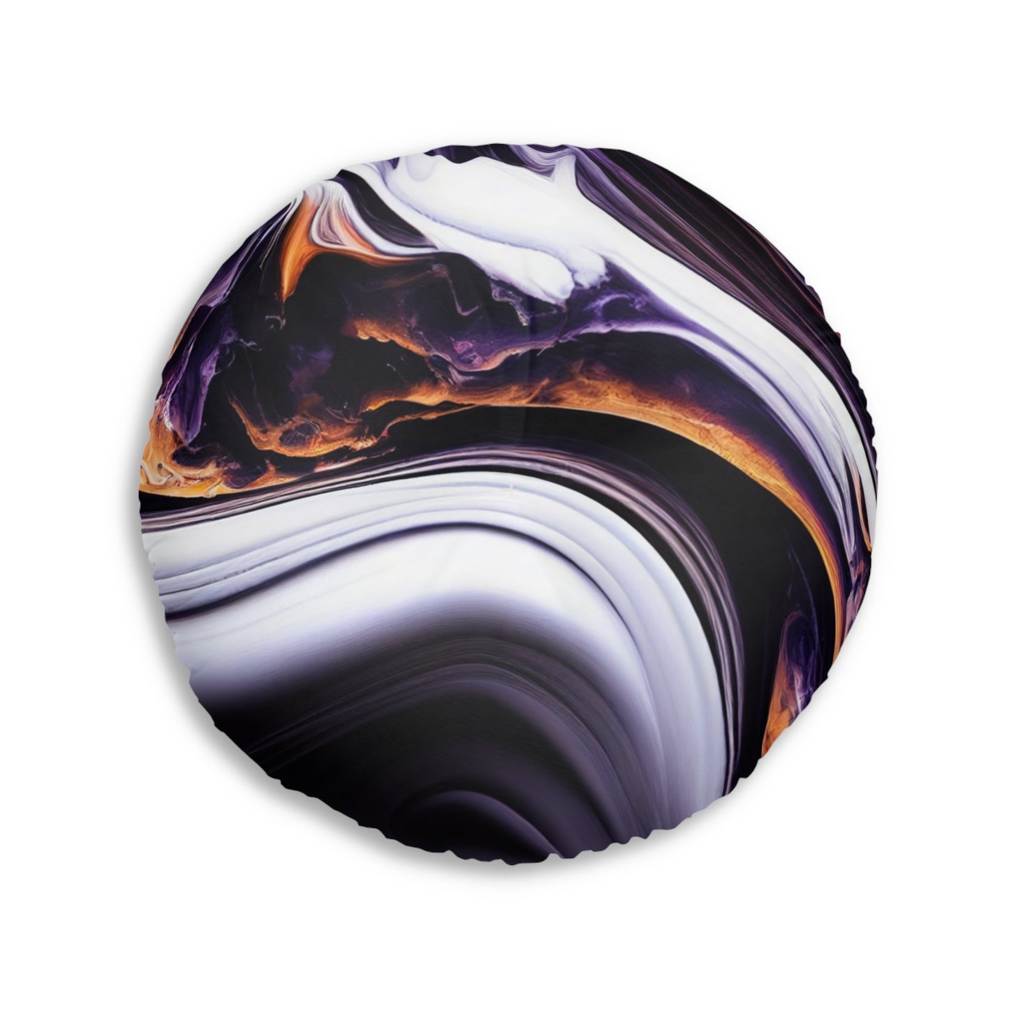 Round Tufted Floor Pillow – Galaxy Boho Pouf Cushion, Cosmic Swirl, Reversible, Two Sizes