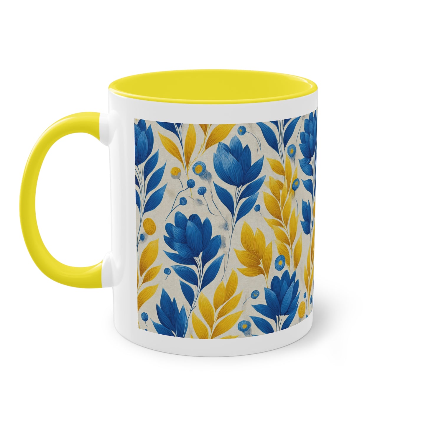 Floral Two-Tone Coffee Mug, Perfect for Home or Office, Gift for Coffee Lovers, Unique Kitchen Decor, Ideal for Birthdays, Mother's Day