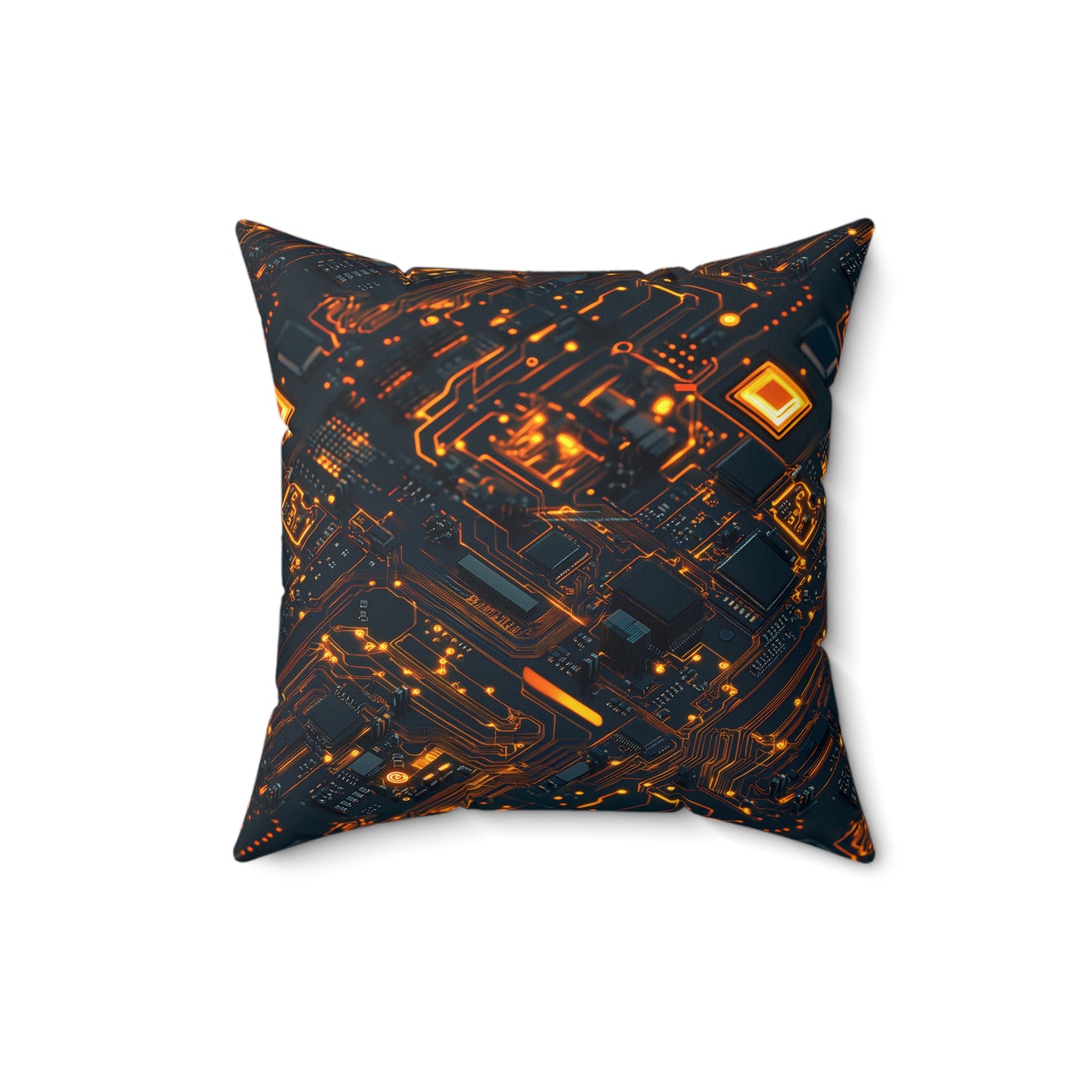 Circuit Board Throw Pillow | Modern Geometric Tech Decor | Contemporary Accent Cushion for Couch