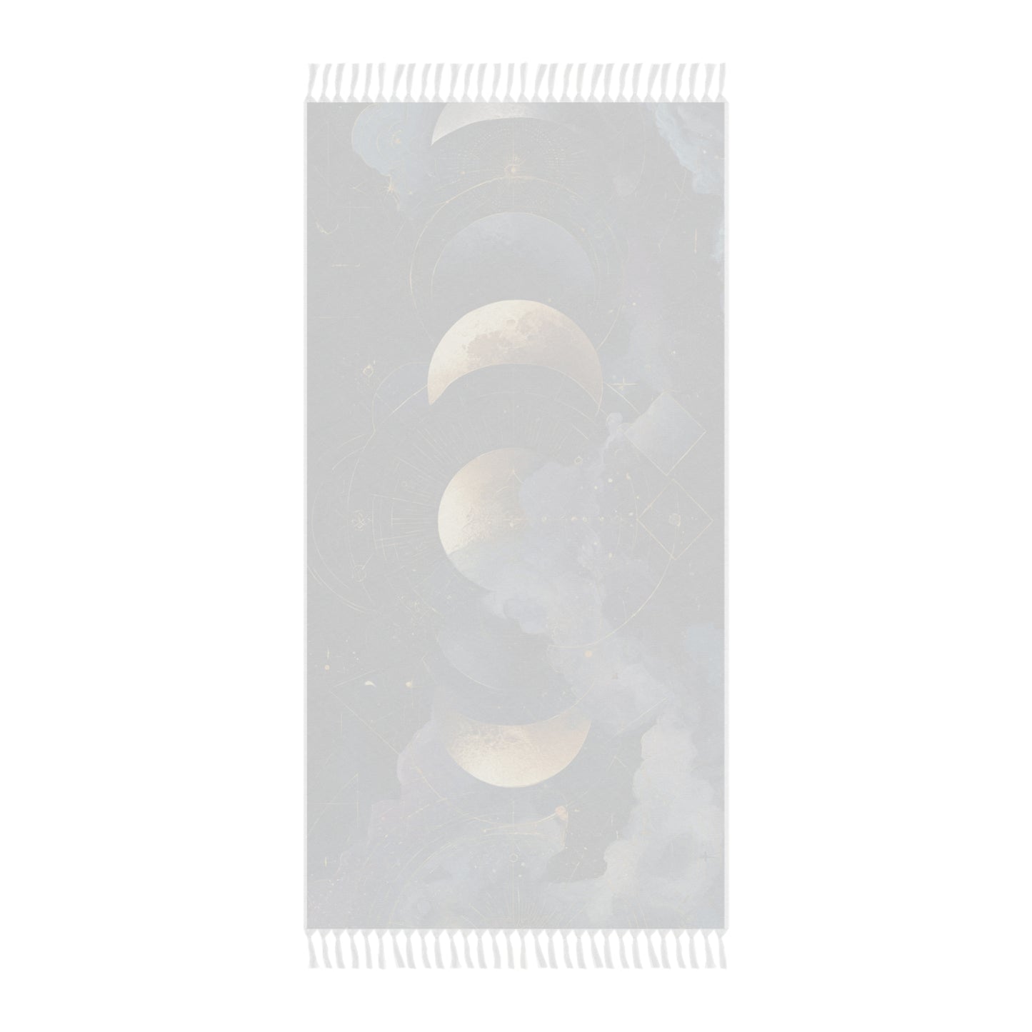Boho Moon Phase Beach Towel, Astrology Decor, Crystal Beach Wrap, Meditation Blanket, Bohemian Gift for Beach Lovers