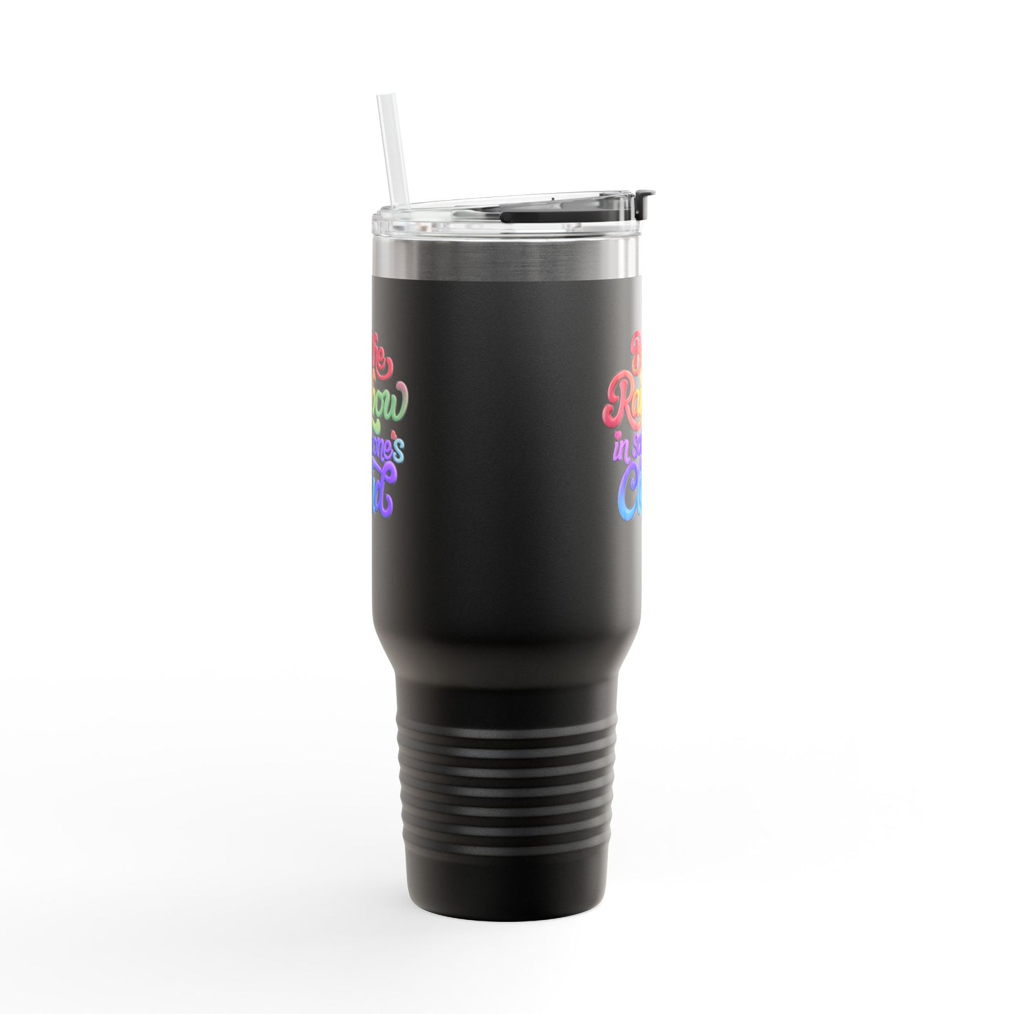 40oz Insulated Travel Mug – Stainless Steel, Spill-Proof, Motivational Rainbow Design
