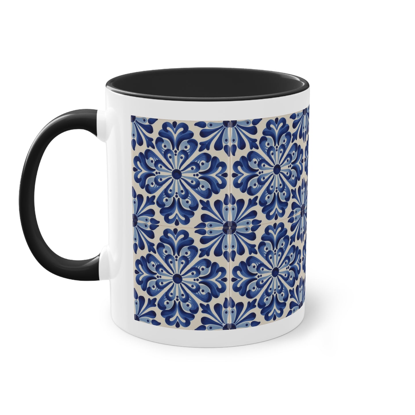 Elegant Floral Two-Tone Coffee Mug, Vibrant Kitchen Decor, Gift for Her, Tea Lover's Choice, Office Essentials, Home Beverage Holder