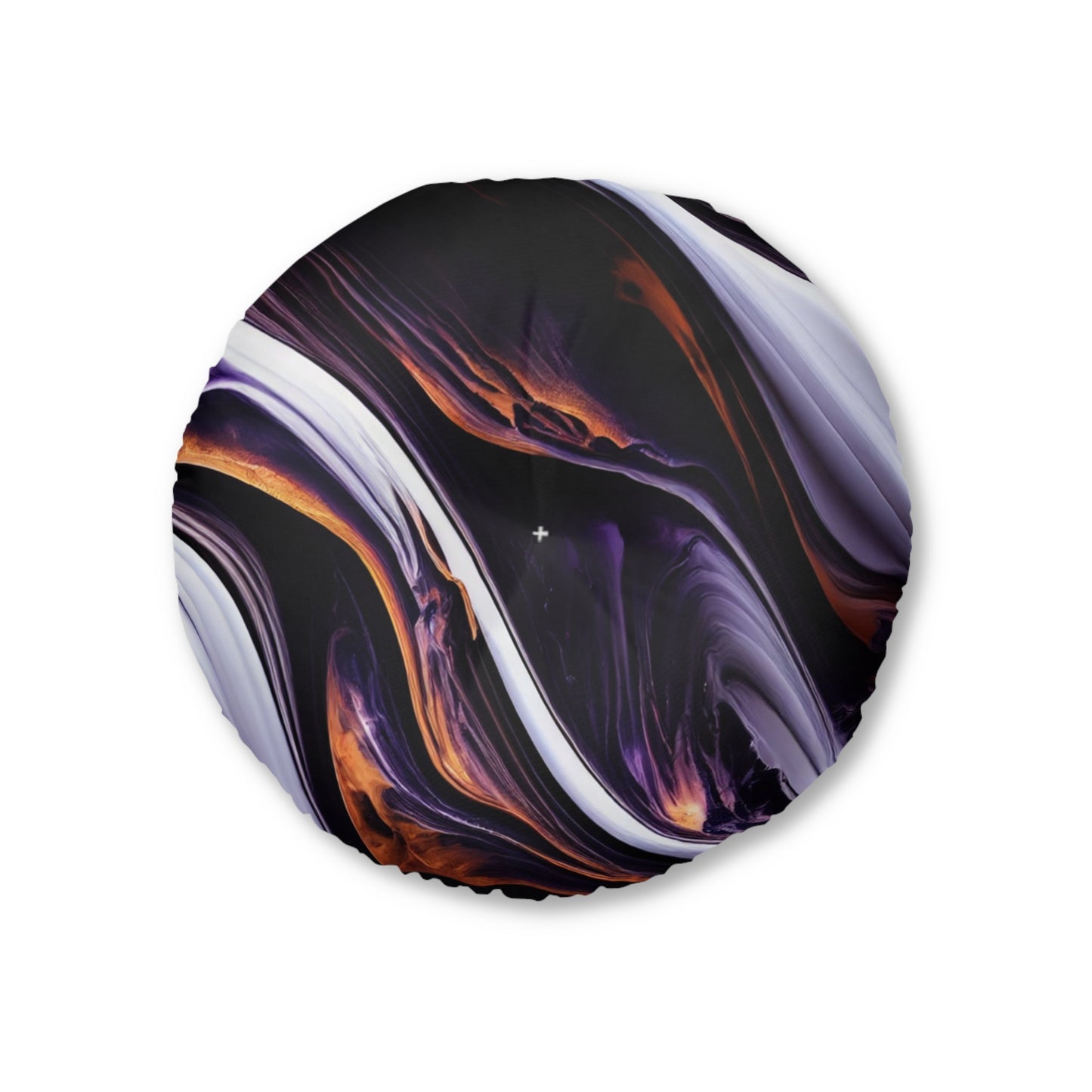Round Tufted Floor Pillow – Galaxy Boho Pouf Cushion, Cosmic Swirl, Reversible, Two Sizes