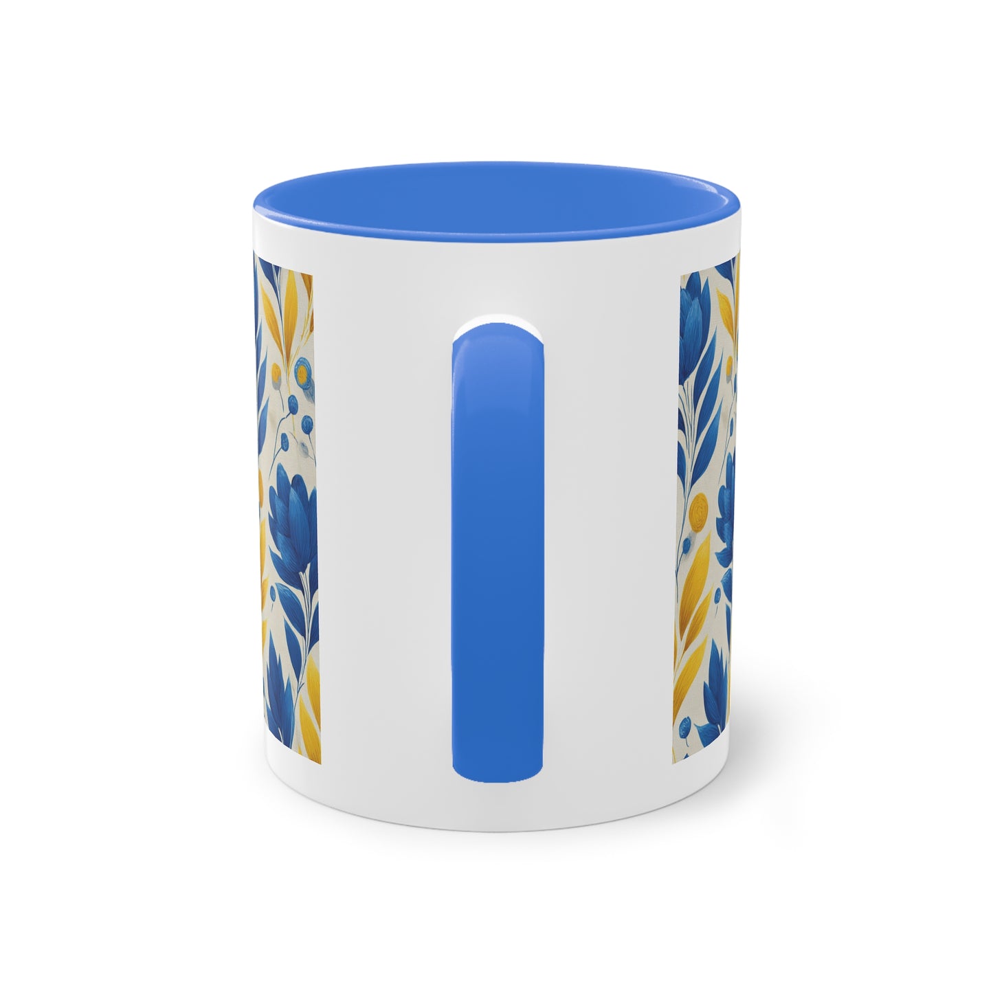 Floral Two-Tone Coffee Mug, Perfect for Home or Office, Gift for Coffee Lovers, Unique Kitchen Decor, Ideal for Birthdays, Mother's Day