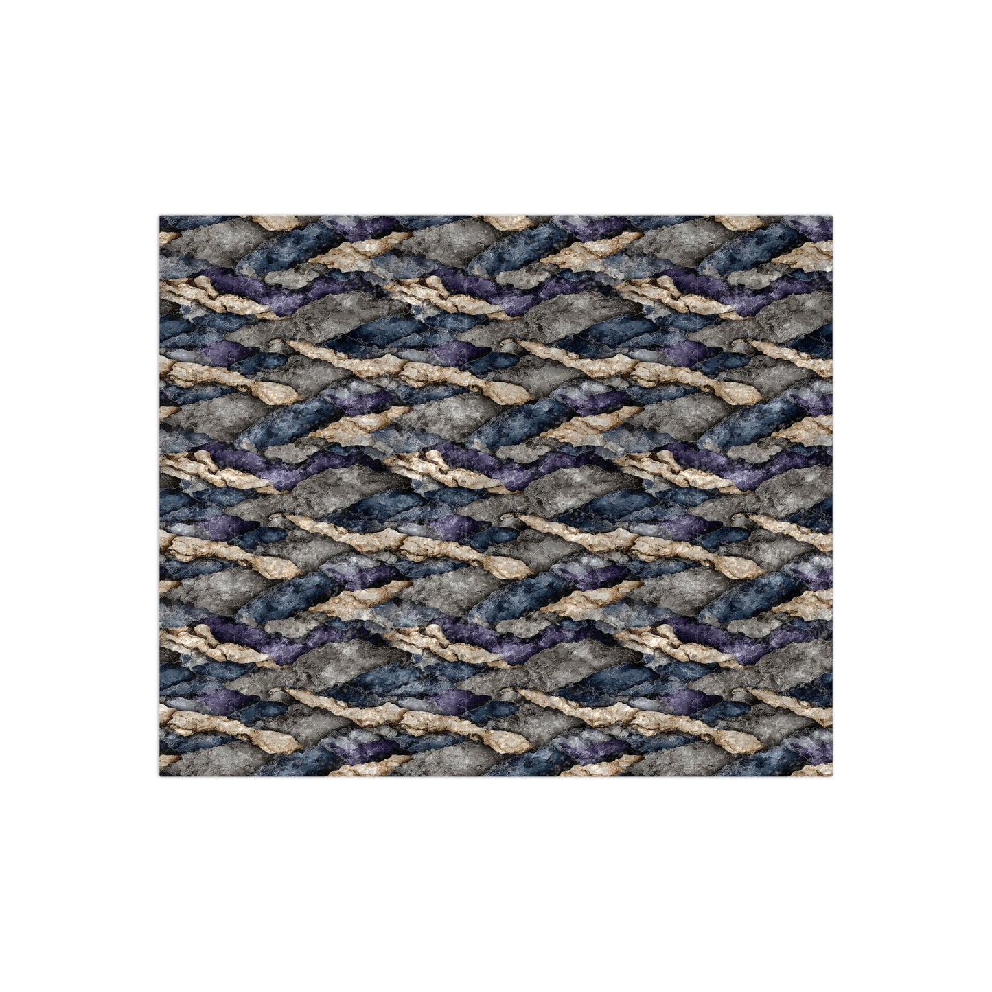 Reversible Crushed Velvet Throw Blanket – Geode Print Jewel Tones, 50x60 Sofa Bed