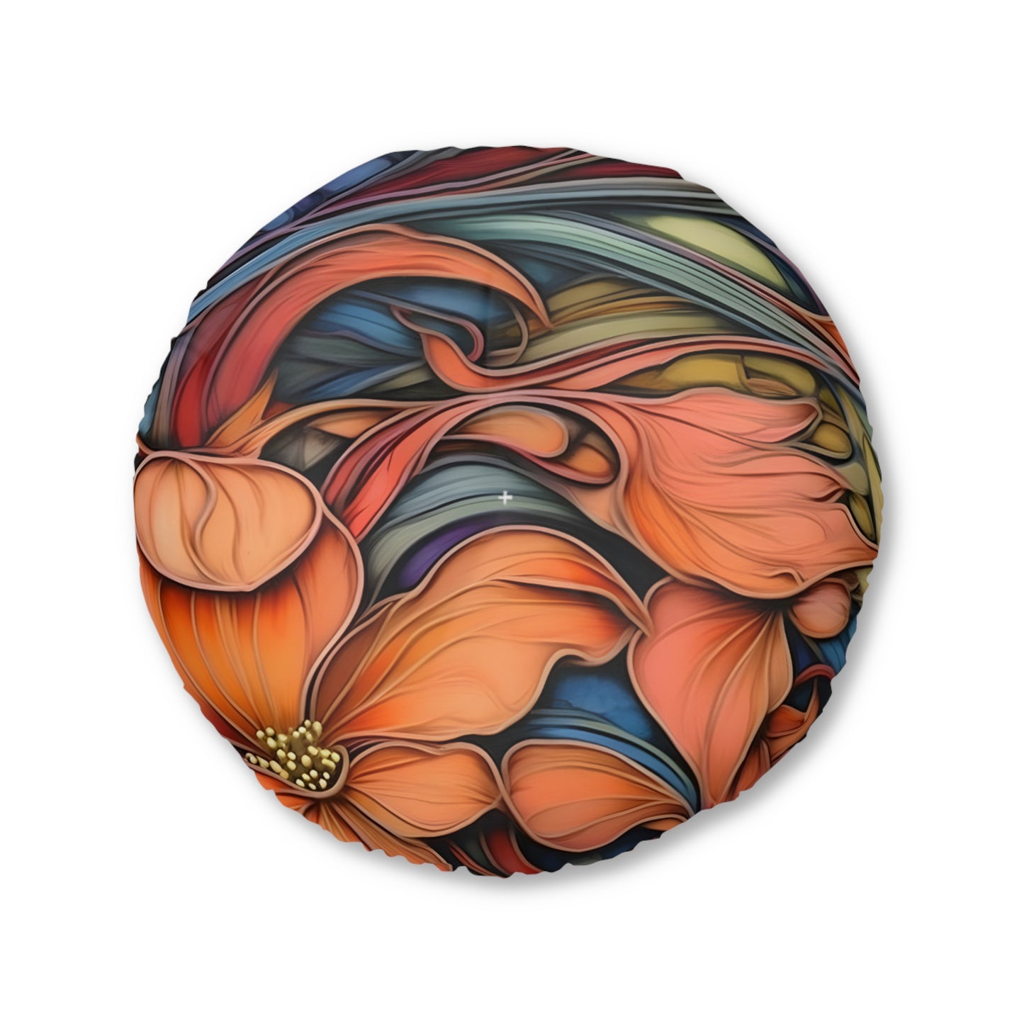 Tufted Floor Pillow | Round  Cushion, Bohemian Accent, Living Room Seating, Gift