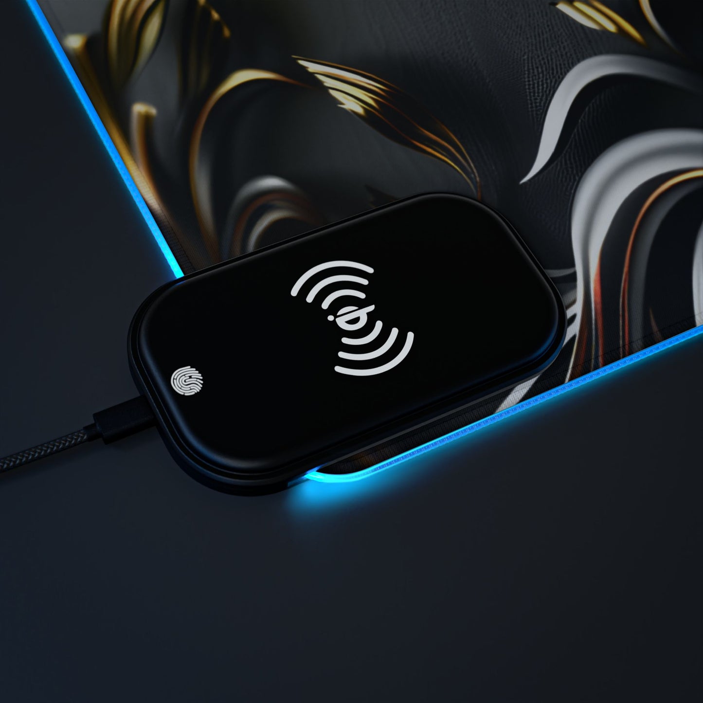 RGB Gaming Mouse Pad with Wireless Charging | Inspirational Serenity Quote XL Desk Mat