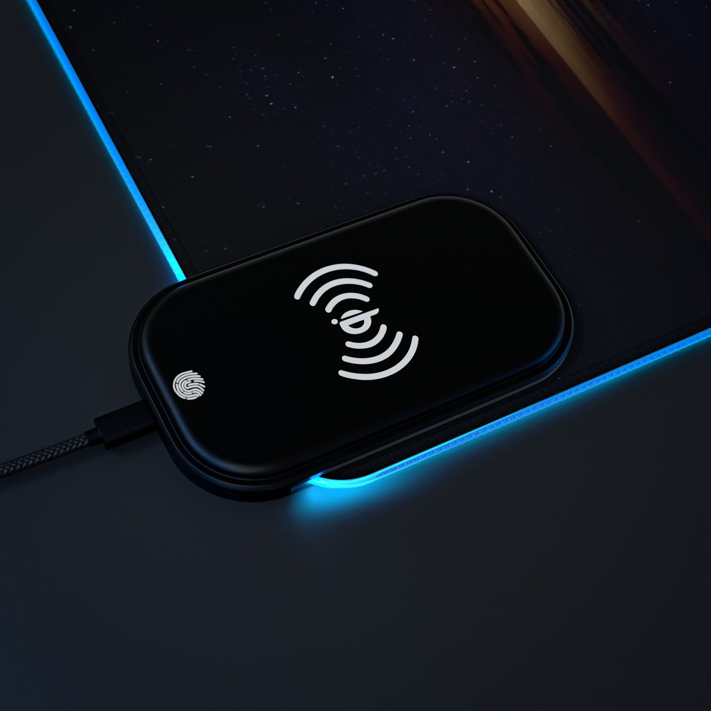 RGB Gaming Mouse Pad: Qi Wireless Charging, Starry Night Design