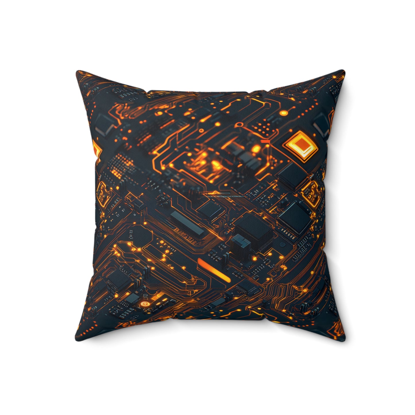 Circuit Board Throw Pillow | Modern Geometric Tech Decor | Contemporary Accent Cushion for Couch
