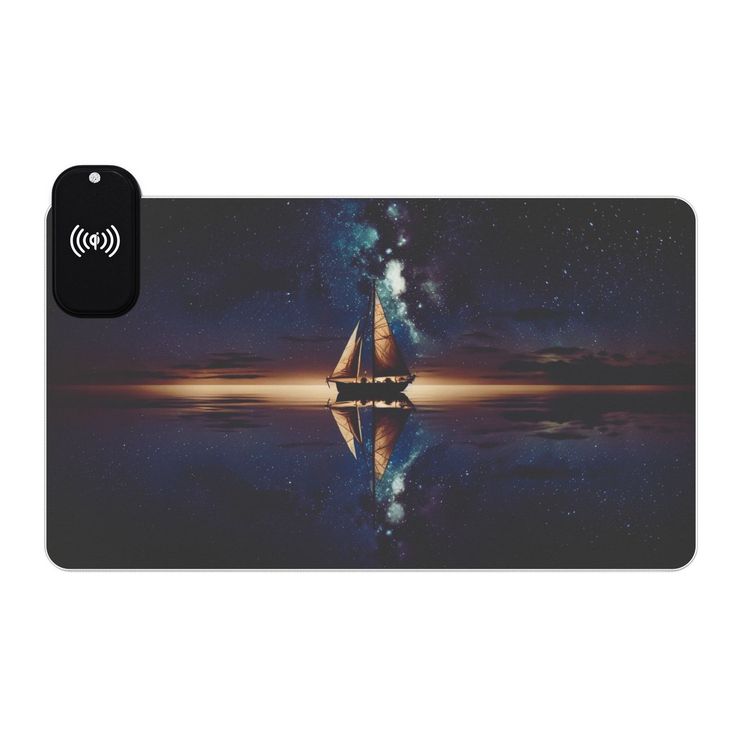 RGB Gaming Mouse Pad: Qi Wireless Charging, Starry Night Design