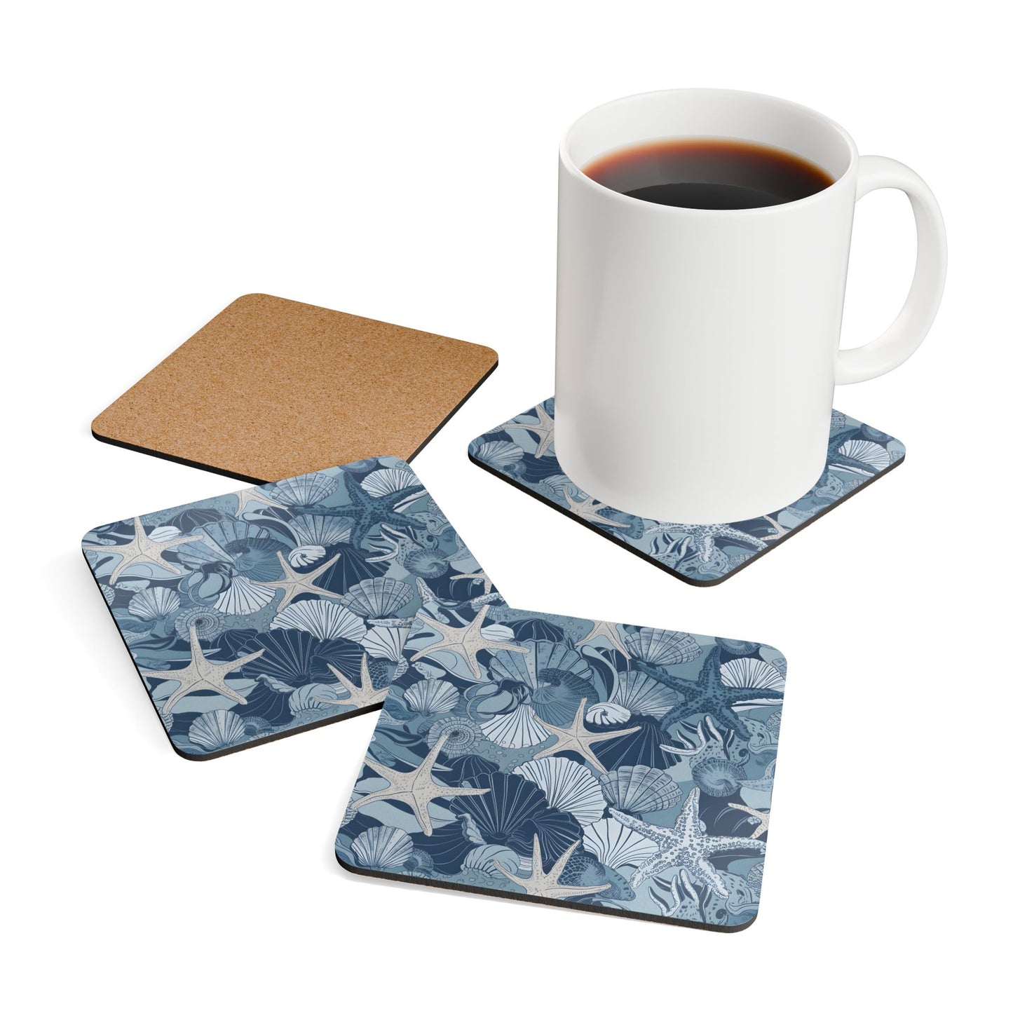 Beach Theme  - Corkwood Coaster Set