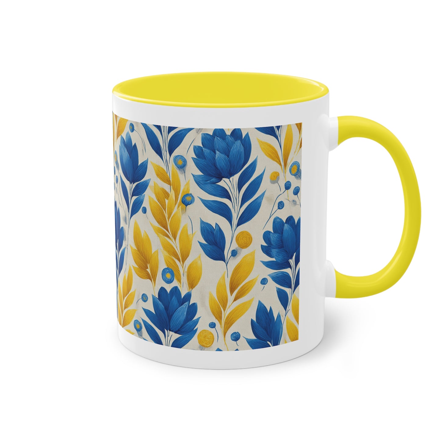 Floral Two-Tone Coffee Mug, Perfect for Home or Office, Gift for Coffee Lovers, Unique Kitchen Decor, Ideal for Birthdays, Mother's Day