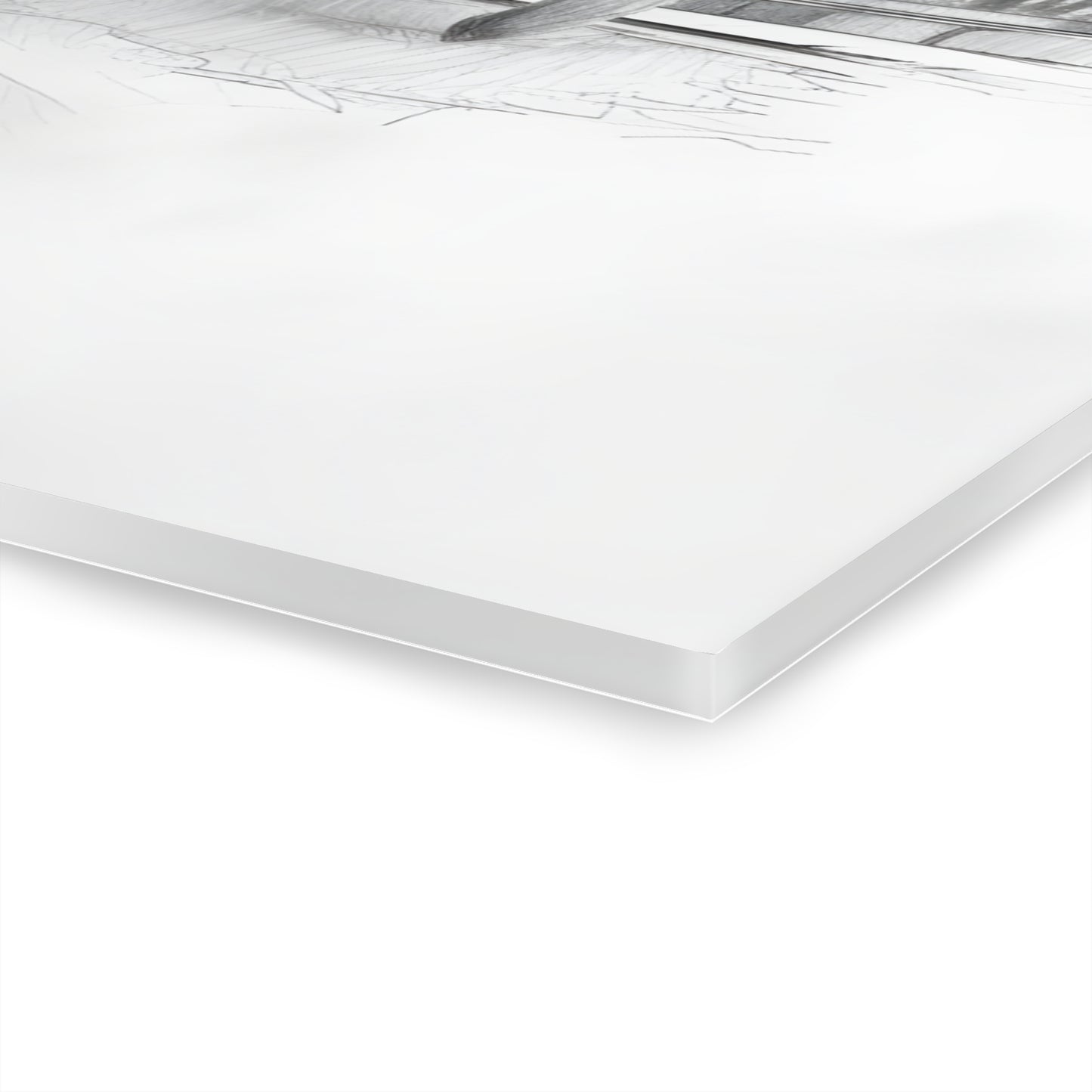 Taj Mahal Pencil Sketch Acrylic Print - Elegant Monochrome Home Decor