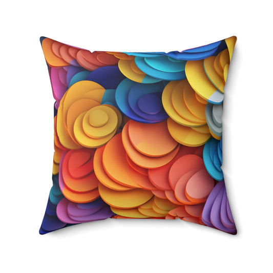Vibrant Abstract Throw Pillow 18x18 with Insert – Double-Sided Colorful Modern Accent Cushion