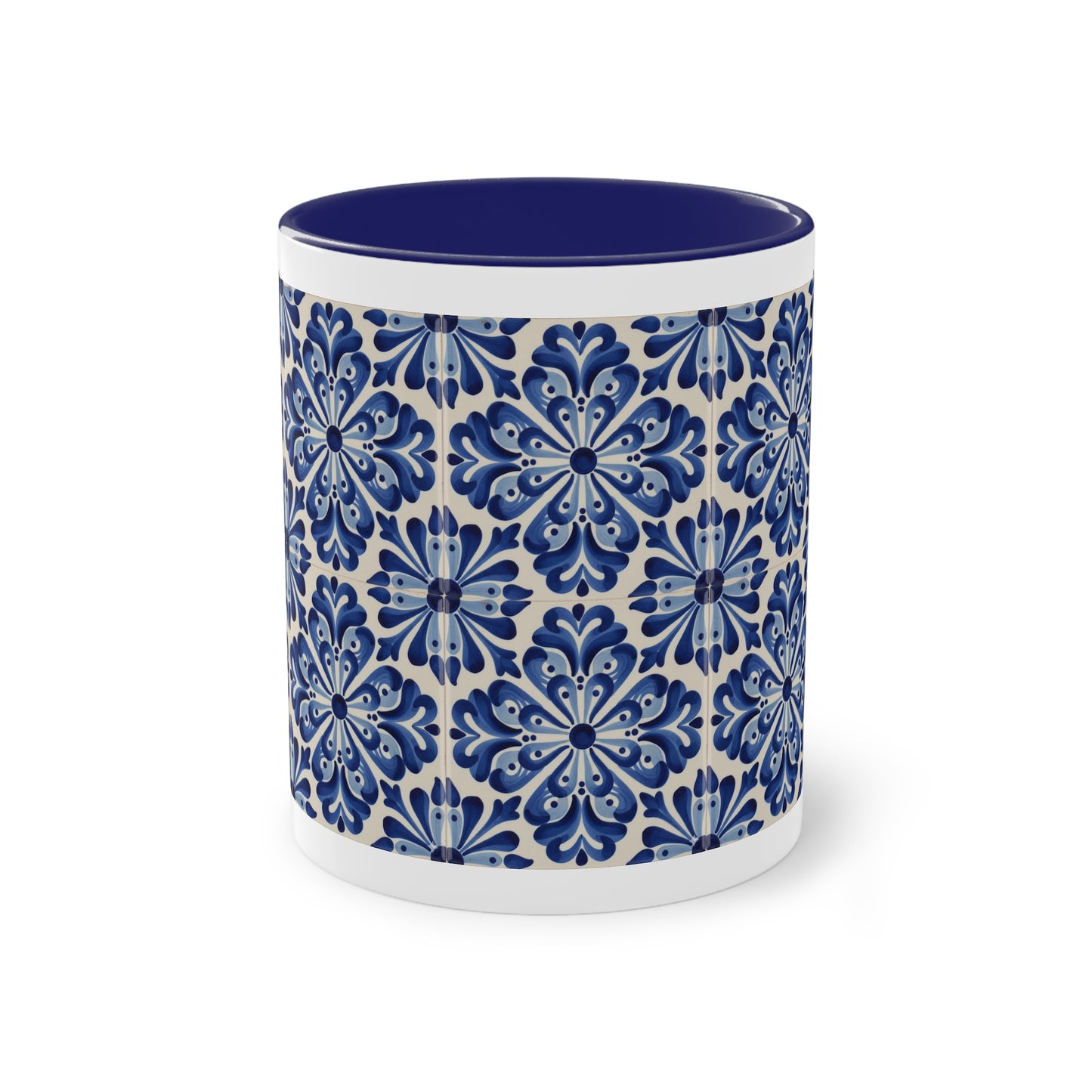 Elegant Floral Two-Tone Coffee Mug, Vibrant Kitchen Decor, Gift for Her, Tea Lover's Choice, Office Essentials, Home Beverage Holder