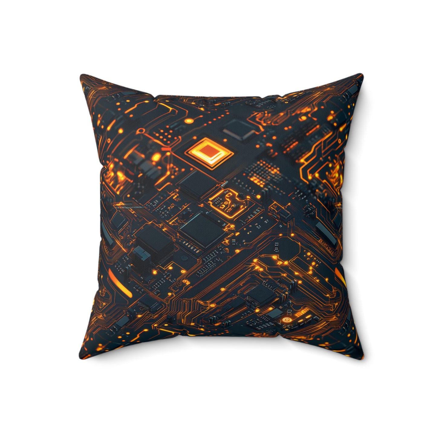 Circuit Board Throw Pillow | Modern Geometric Tech Decor | Contemporary Accent Cushion for Couch