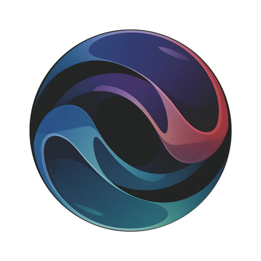 60-inch Modern Abstract Round Rug – Colorful Chenille for Living Room or Bedroom