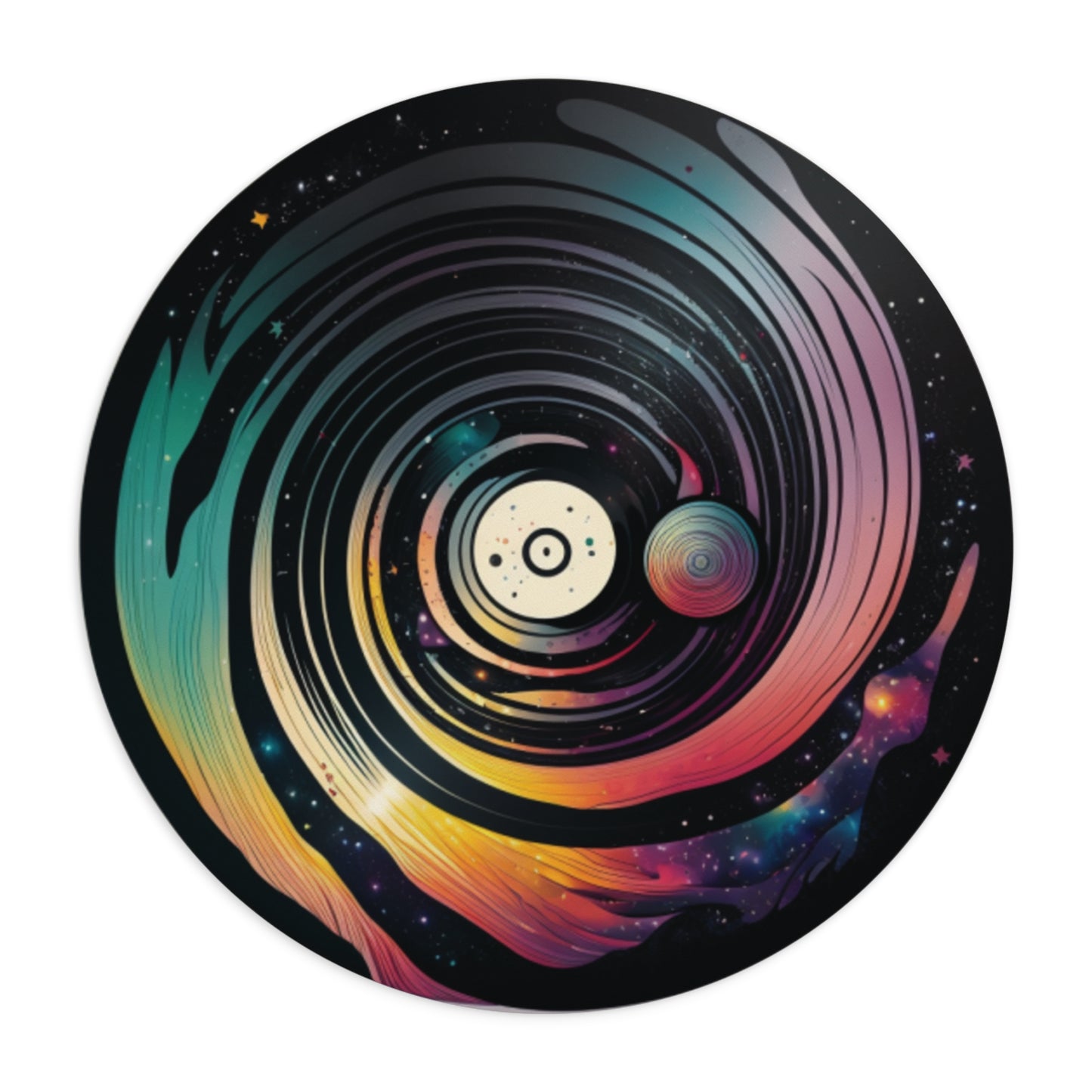 Artistic Galaxy Mouse Pad, Round Ergonomic Desk Mat, Vibrant Cosmic Office & Gaming Decor