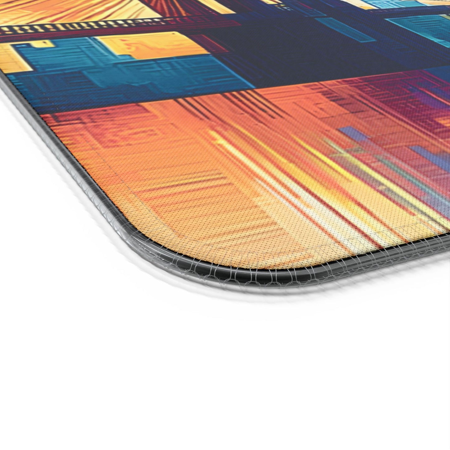 Cityscape rgb gaming mouse pad with Qi wireless charging, usb-c, 15w non-slip desk mat