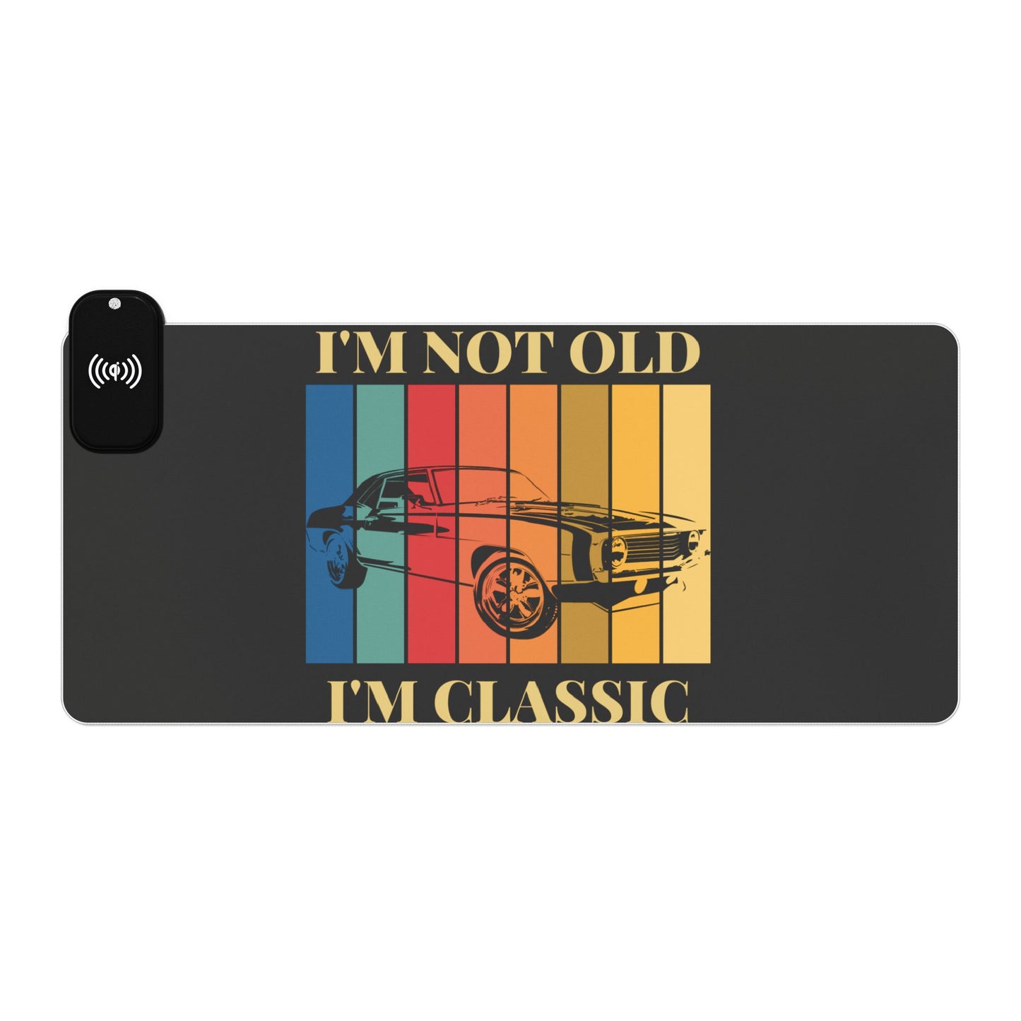 Vintage Car RGB Gaming Mouse Pad with Wireless Charging