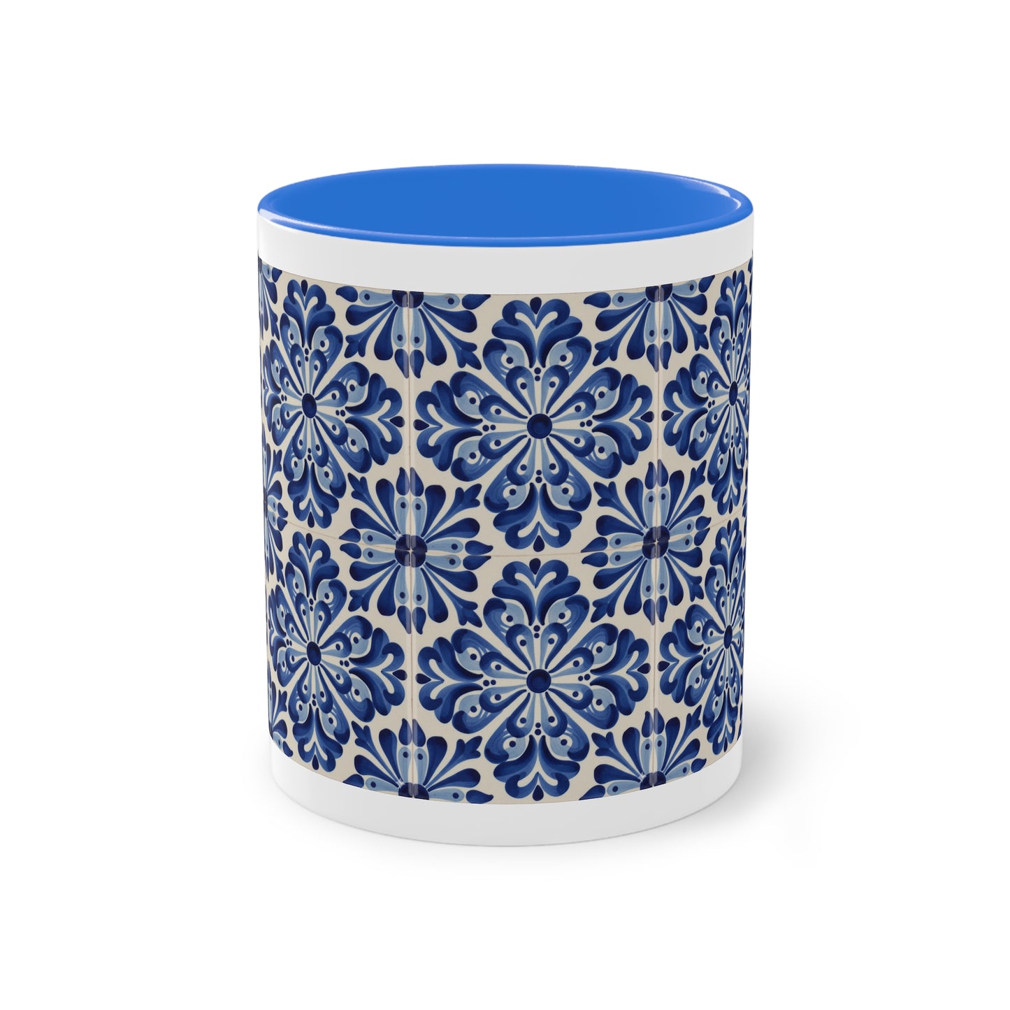 Elegant Floral Two-Tone Coffee Mug, Vibrant Kitchen Decor, Gift for Her, Tea Lover's Choice, Office Essentials, Home Beverage Holder