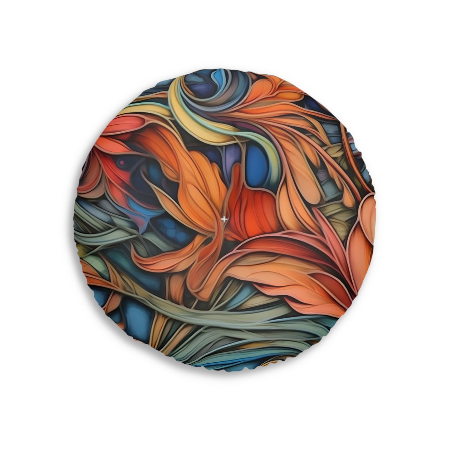 Tufted Floor Pillow | Round  Cushion, Bohemian Accent, Living Room Seating, Gift