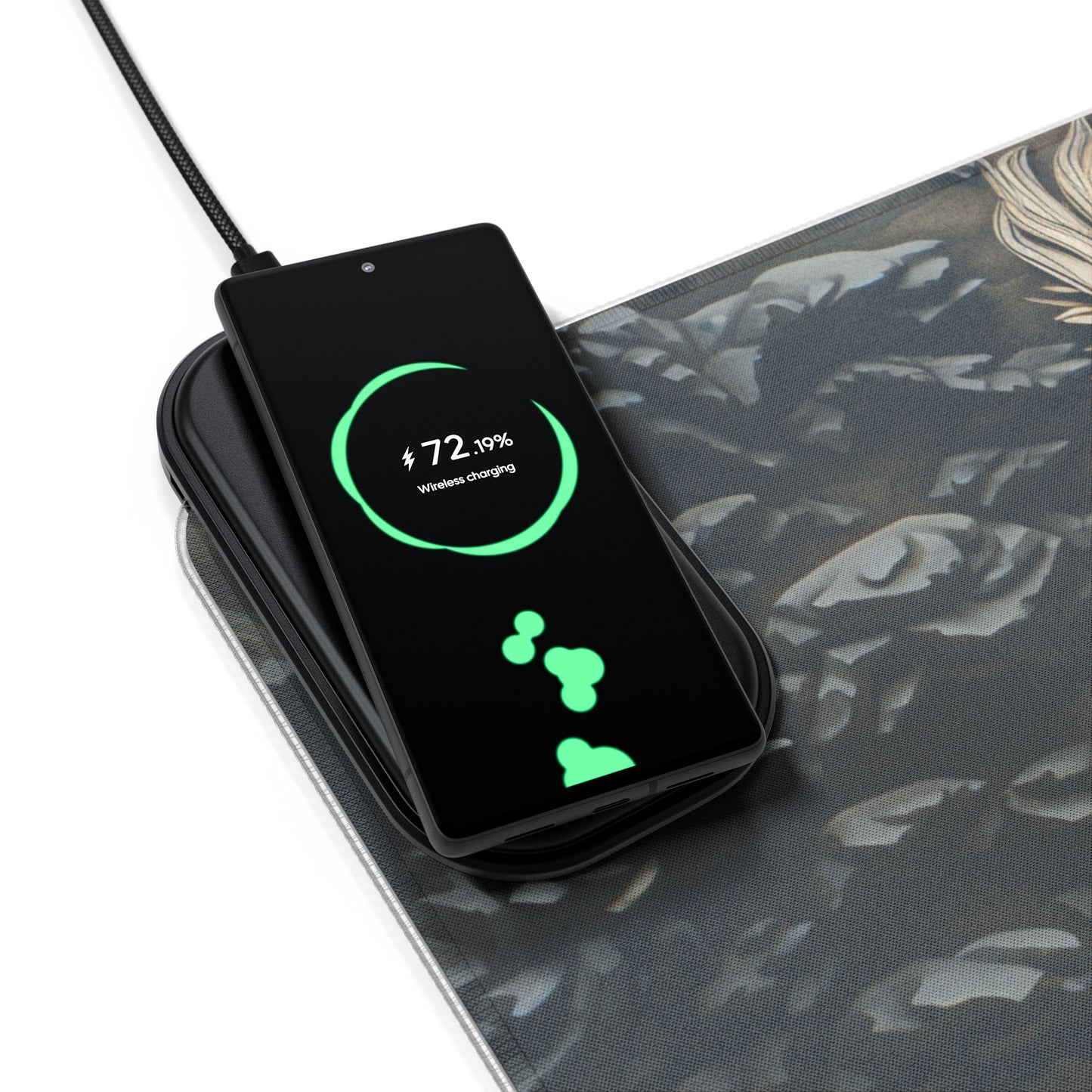 Lion Mandala RGB LED Gaming Mouse Pad with Wireless Charging