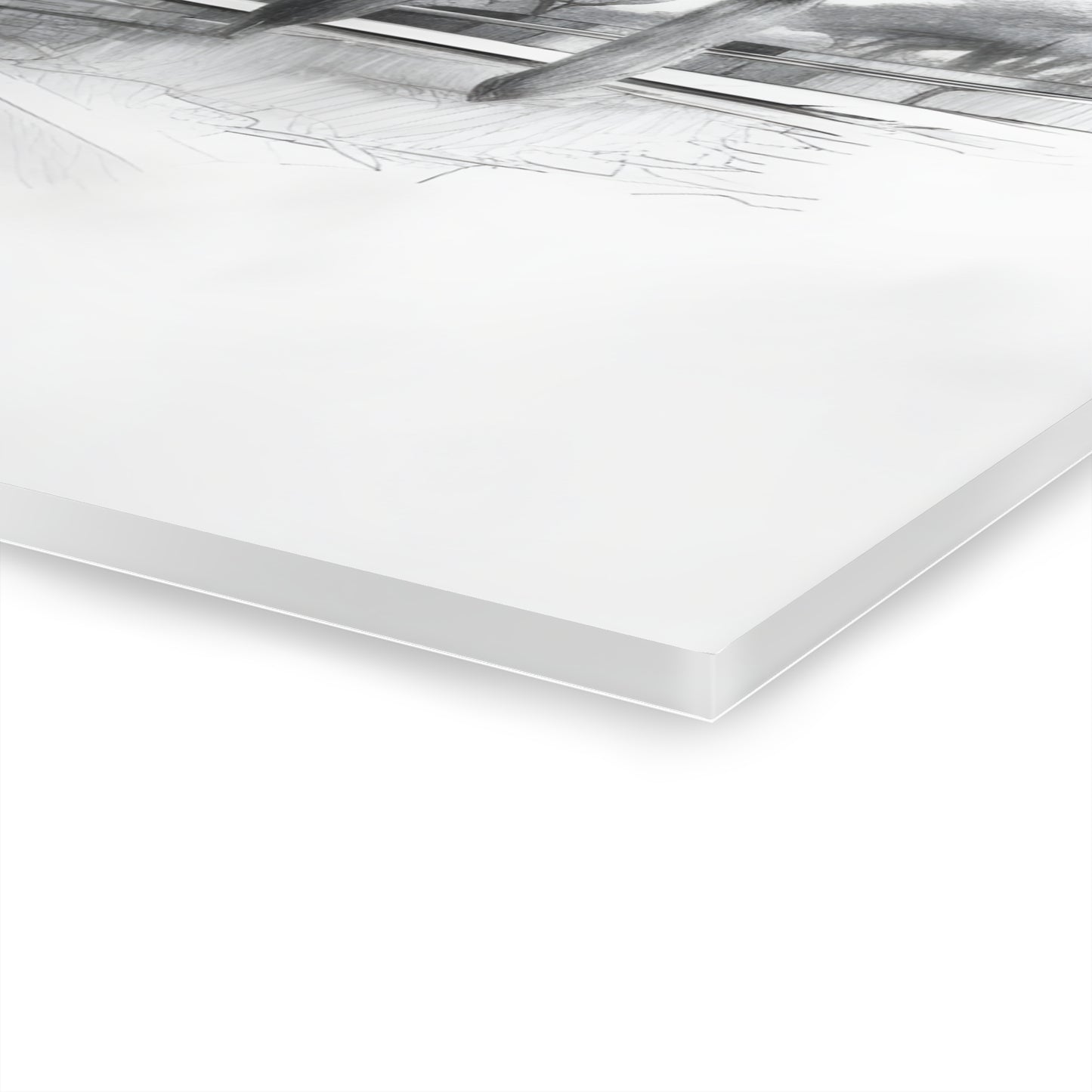 Taj Mahal Pencil Sketch Acrylic Print - Elegant Monochrome Home Decor