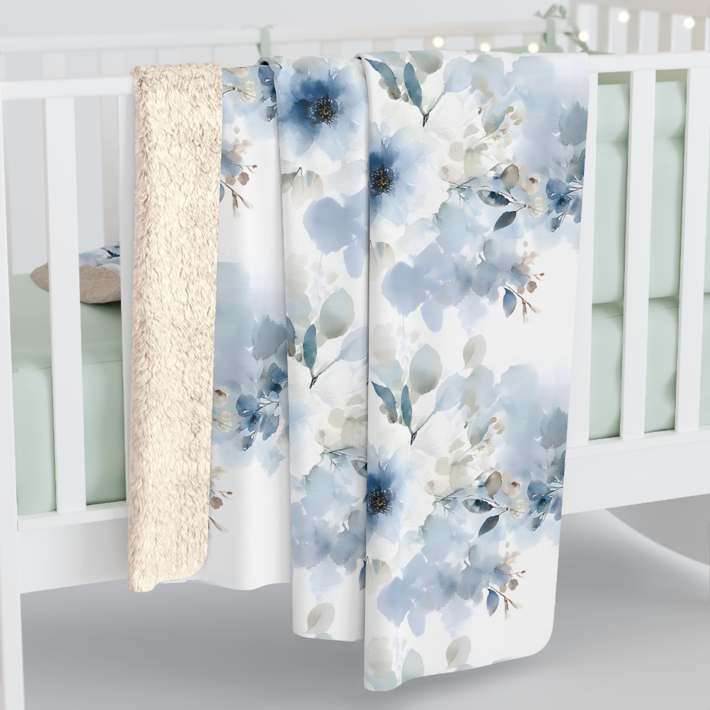 Cozy Floral Sherpa Fleece Blanket, Soft Throw for Snuggling, Home Decor, Gift for Her, Winter Warmth, Couch Accessory