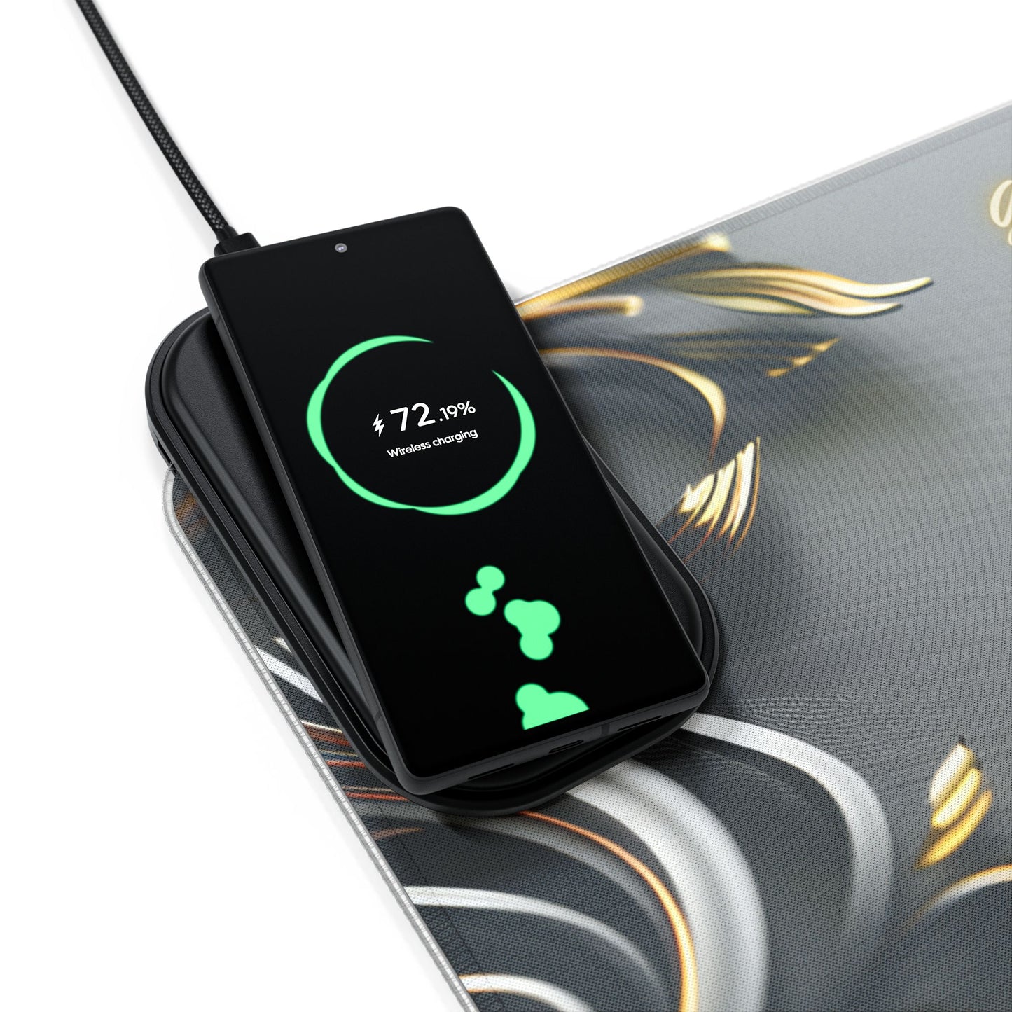 RGB Gaming Mouse Pad with Wireless Charging | Inspirational Serenity Quote XL Desk Mat